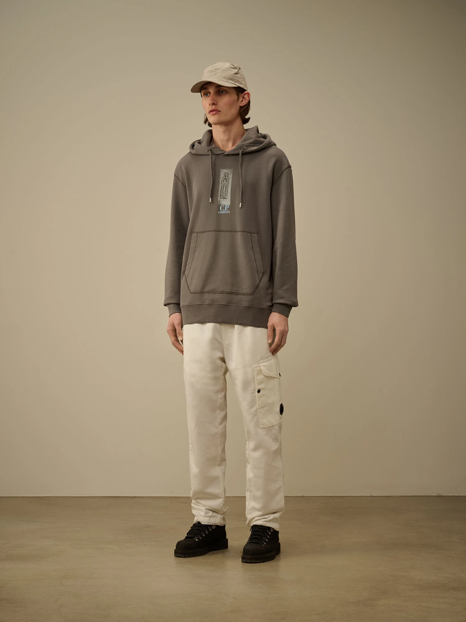 Худи C.P. Company Cotton Fleece Hooded Smoked Pearl Grey