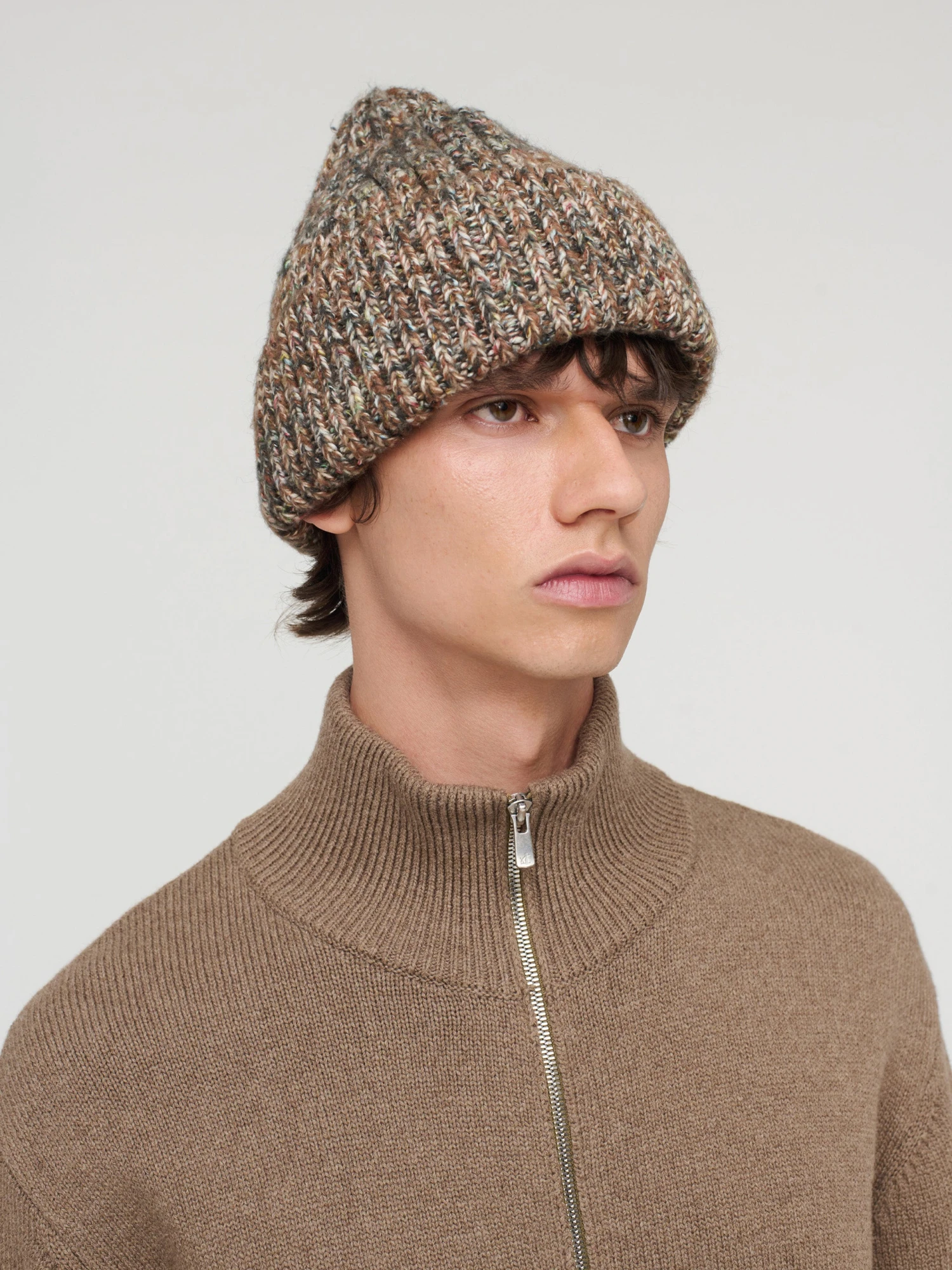 Шапка Song for the Mute Cable Knit Melange Taupe