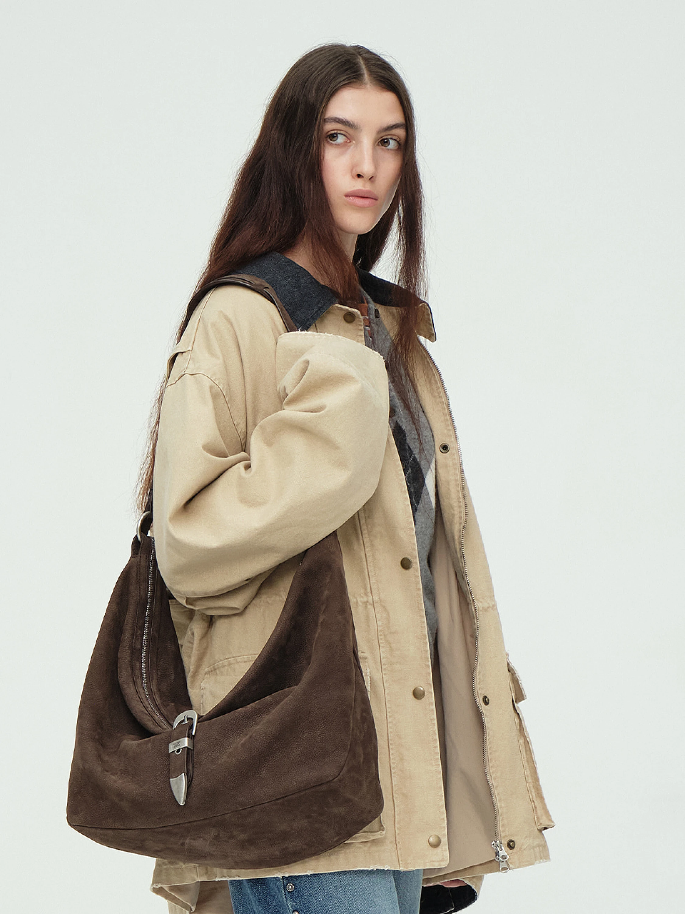 Сумка MARGESHERWOOD Belted Hobo Nubuck Hush