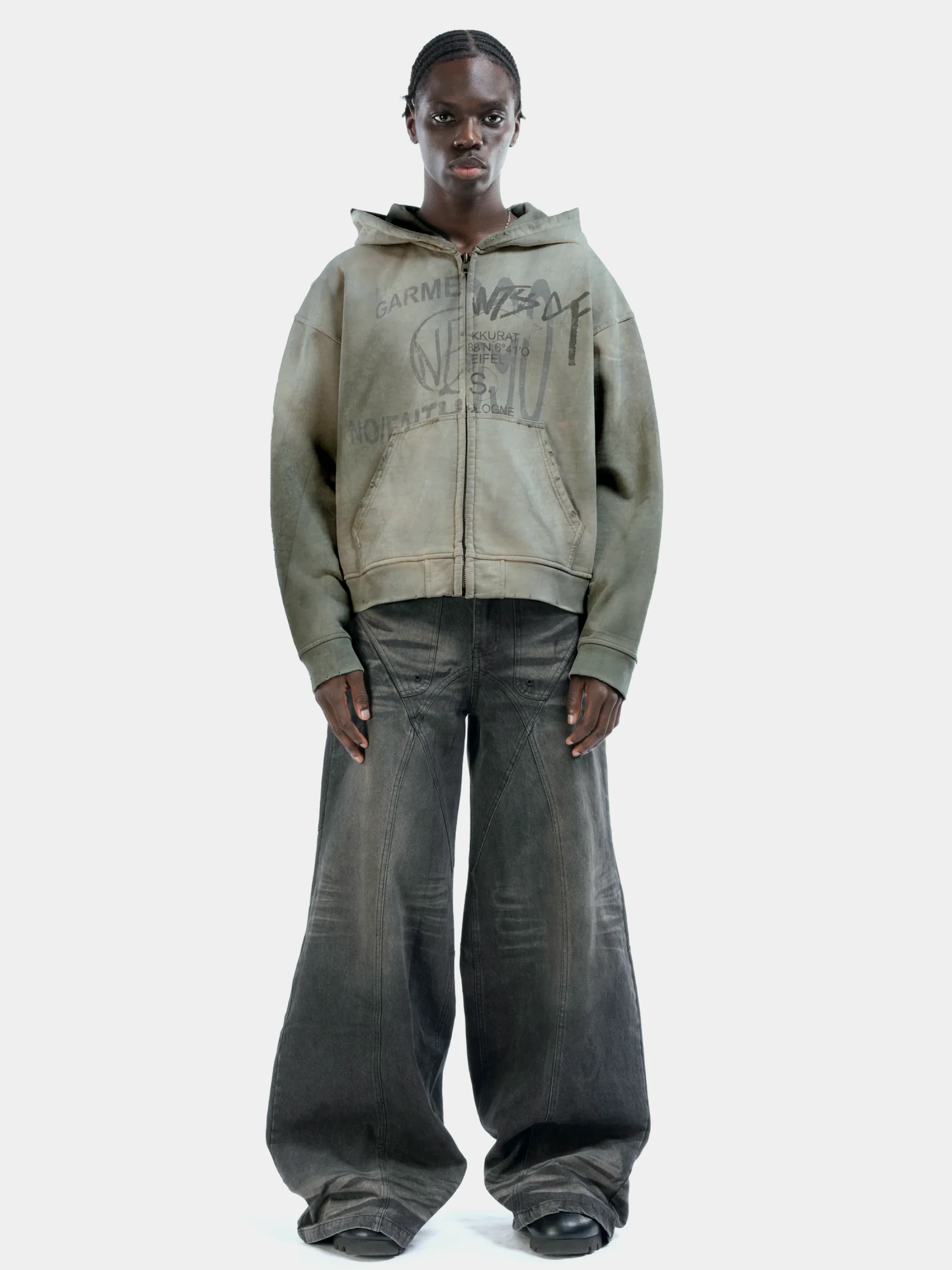 Зип-худи NO/FAITH STUDIOS Split Zip Jacket Green Худи и Свитшоты в
