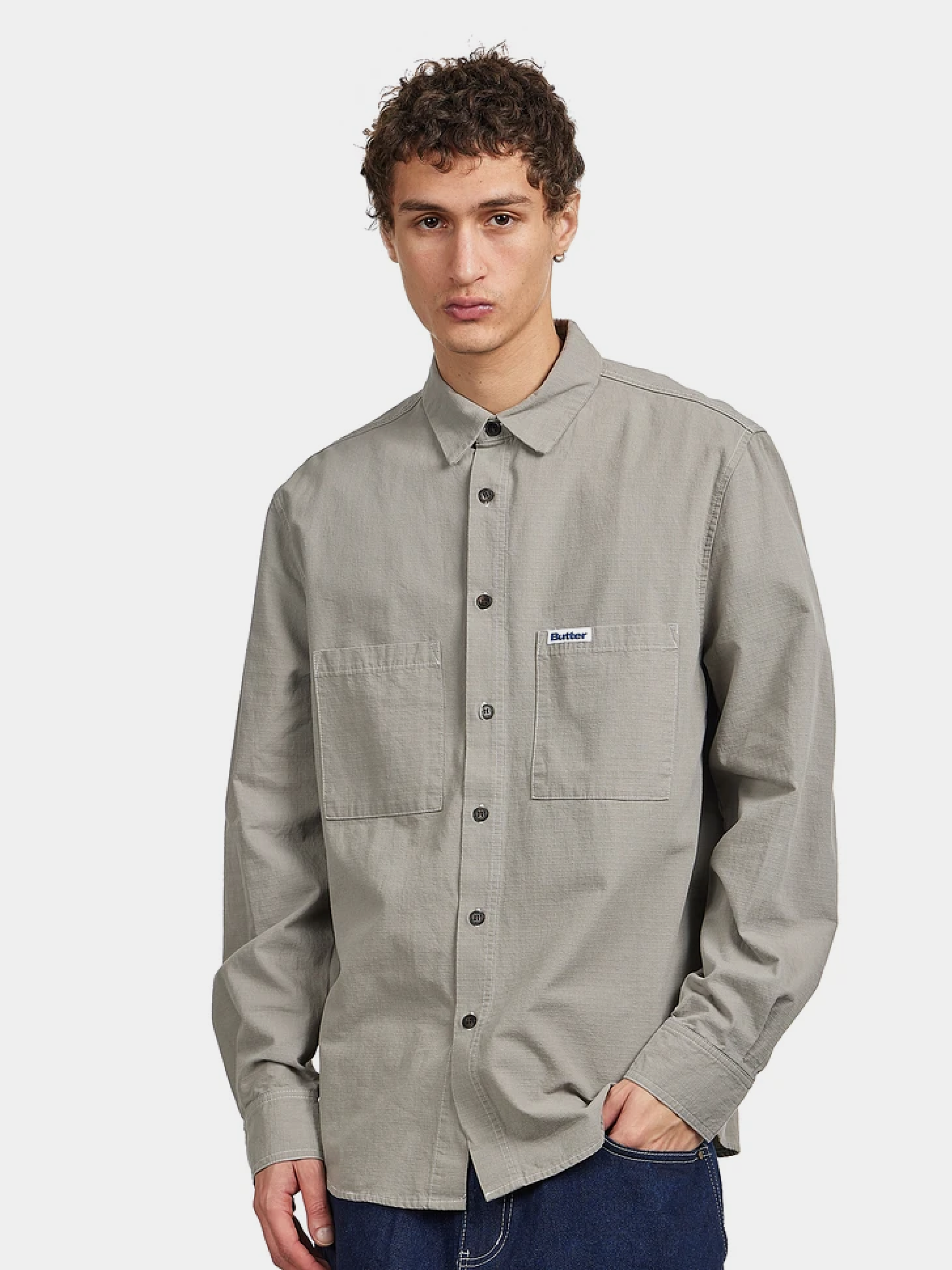 Рубашка Butter Goods Ripstop Button Up Grey