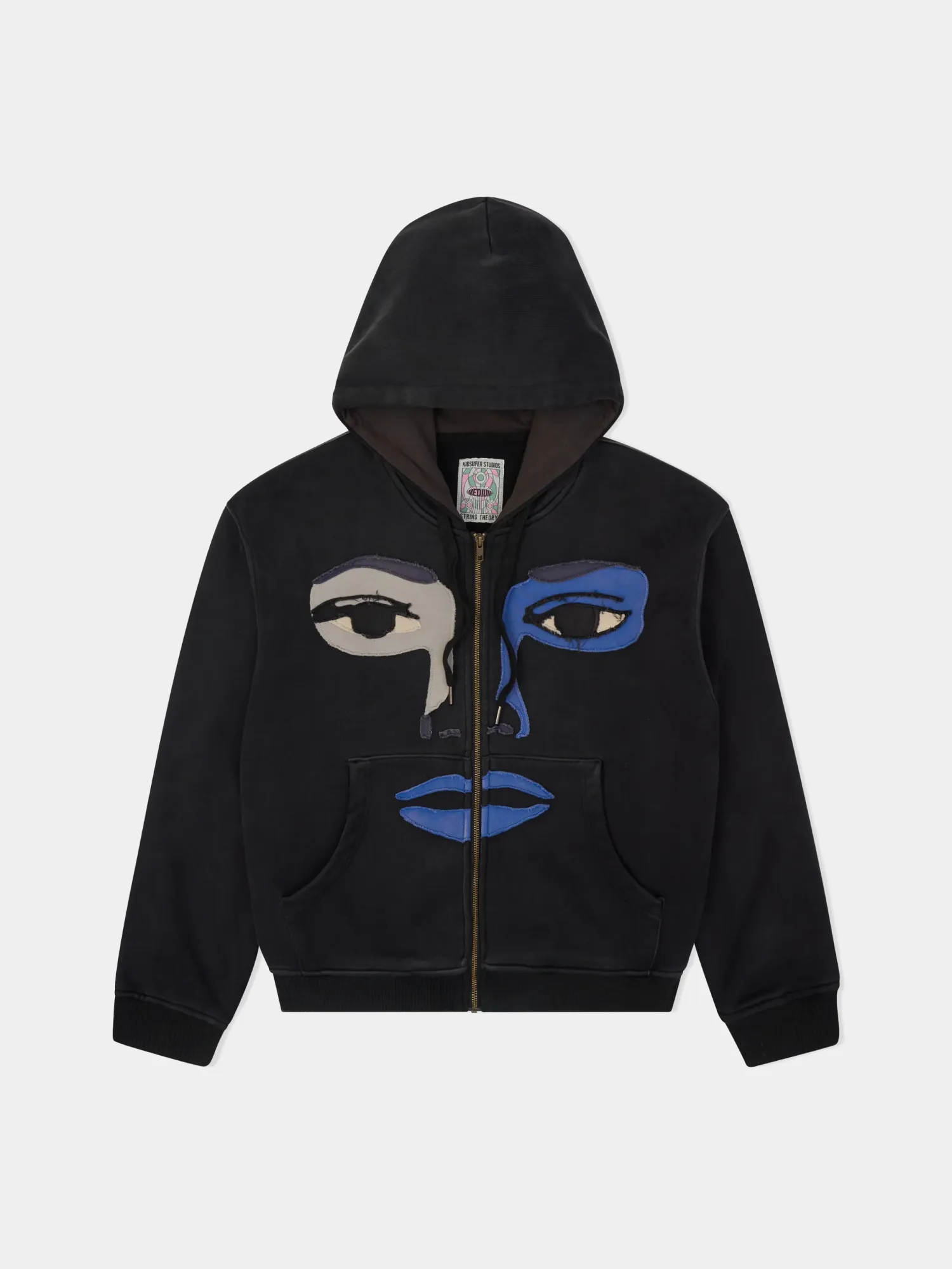 Зип-худи KidSuper Patchwork Face Heavyweight Black