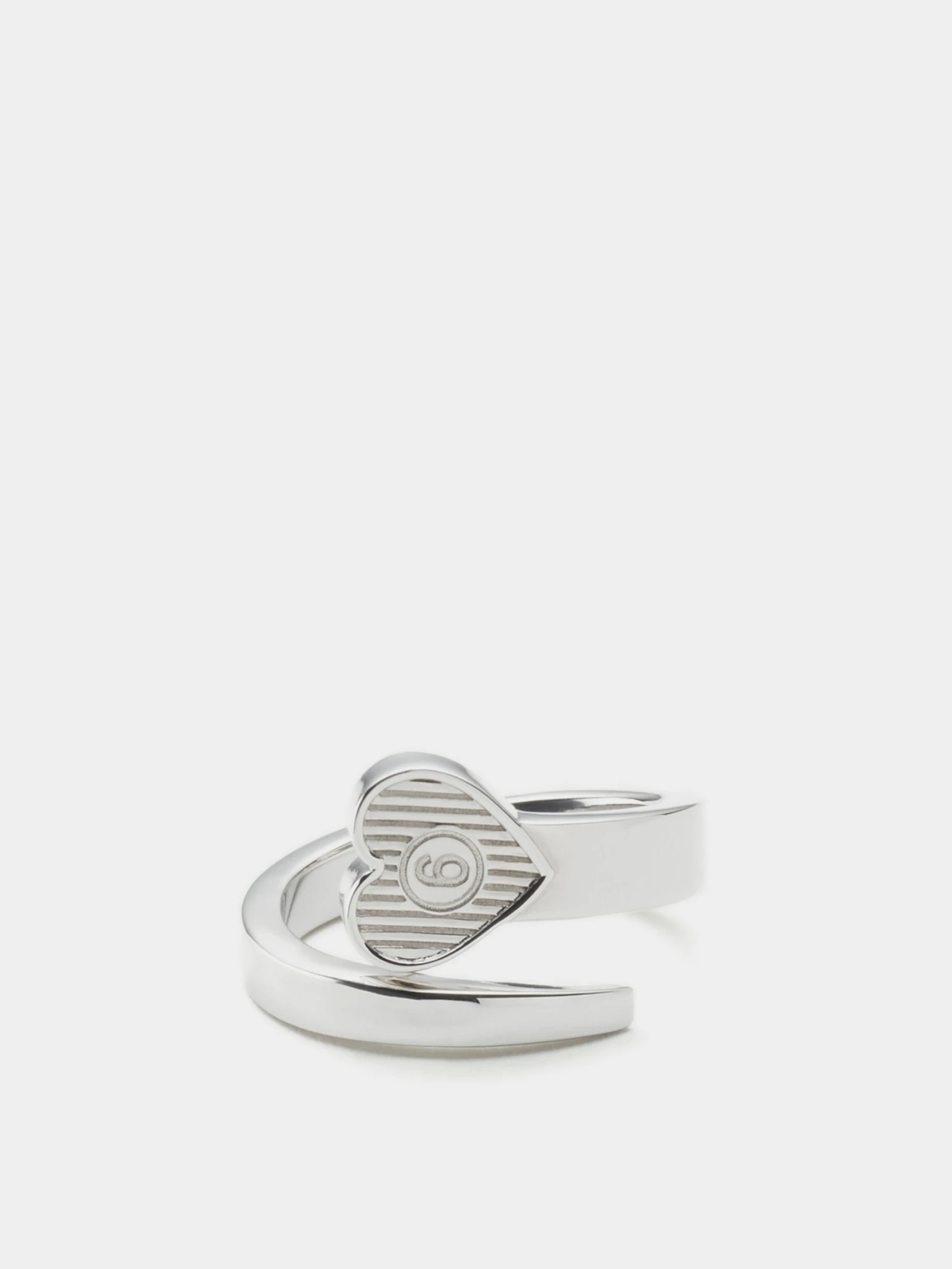 Кольцо MM6 Maison Margiela Arrow Heart Open Polished Palladio
