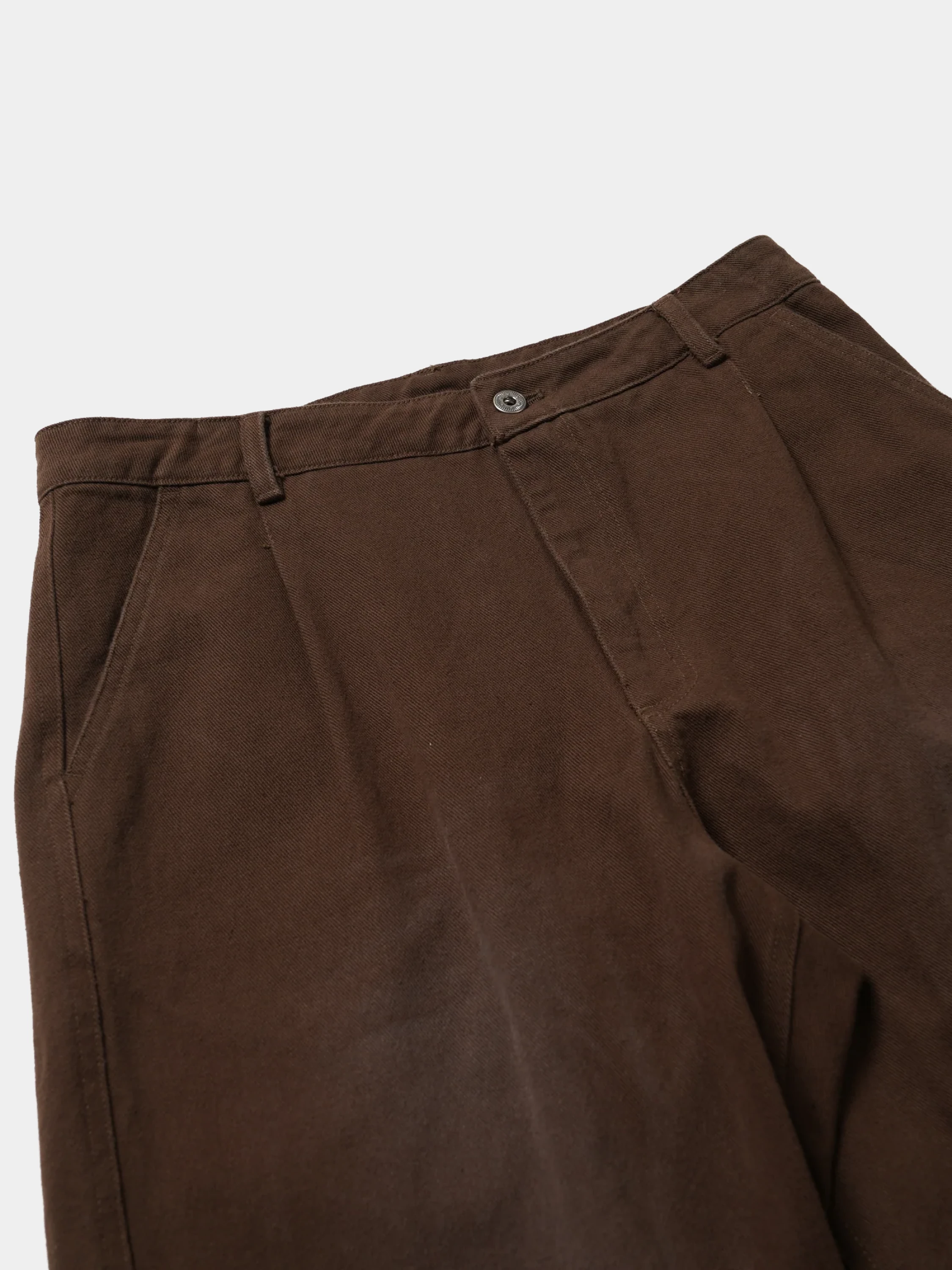 Брюки FrizmWORKS Washed Cotton One Tuck Pants Brown