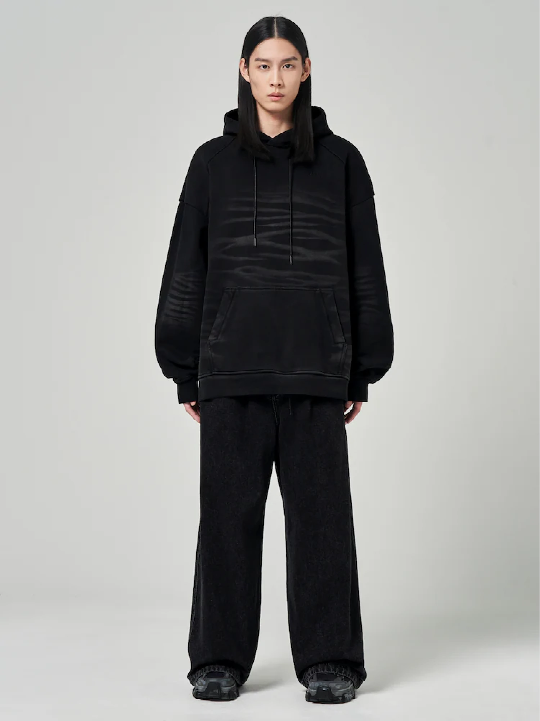 Худи JUUN.J Garment Dyed Graphic Embroidered Black