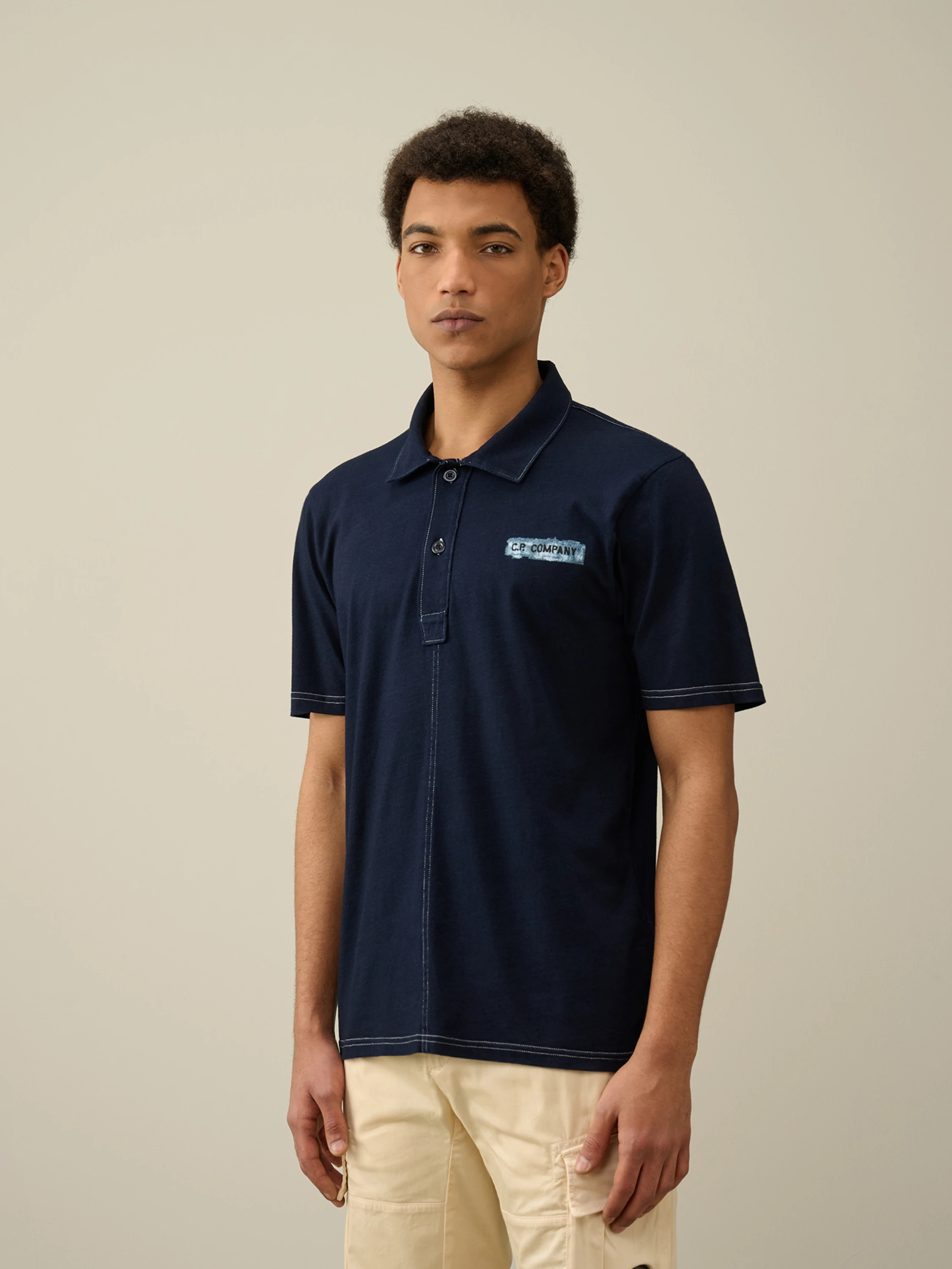 Поло C.P. Company Indigo Jersey Polo Shirt Denim Blue