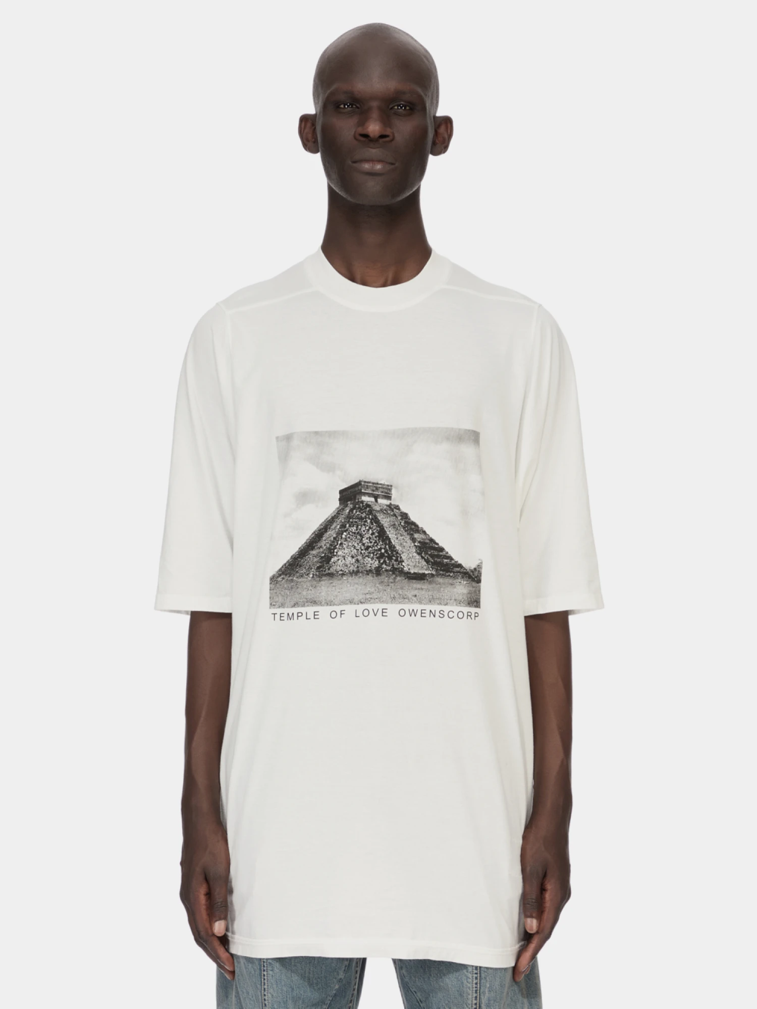 Футболка RICK OWENS DRKSHDW Temple Of Love Jumbo SS T Milk/Black