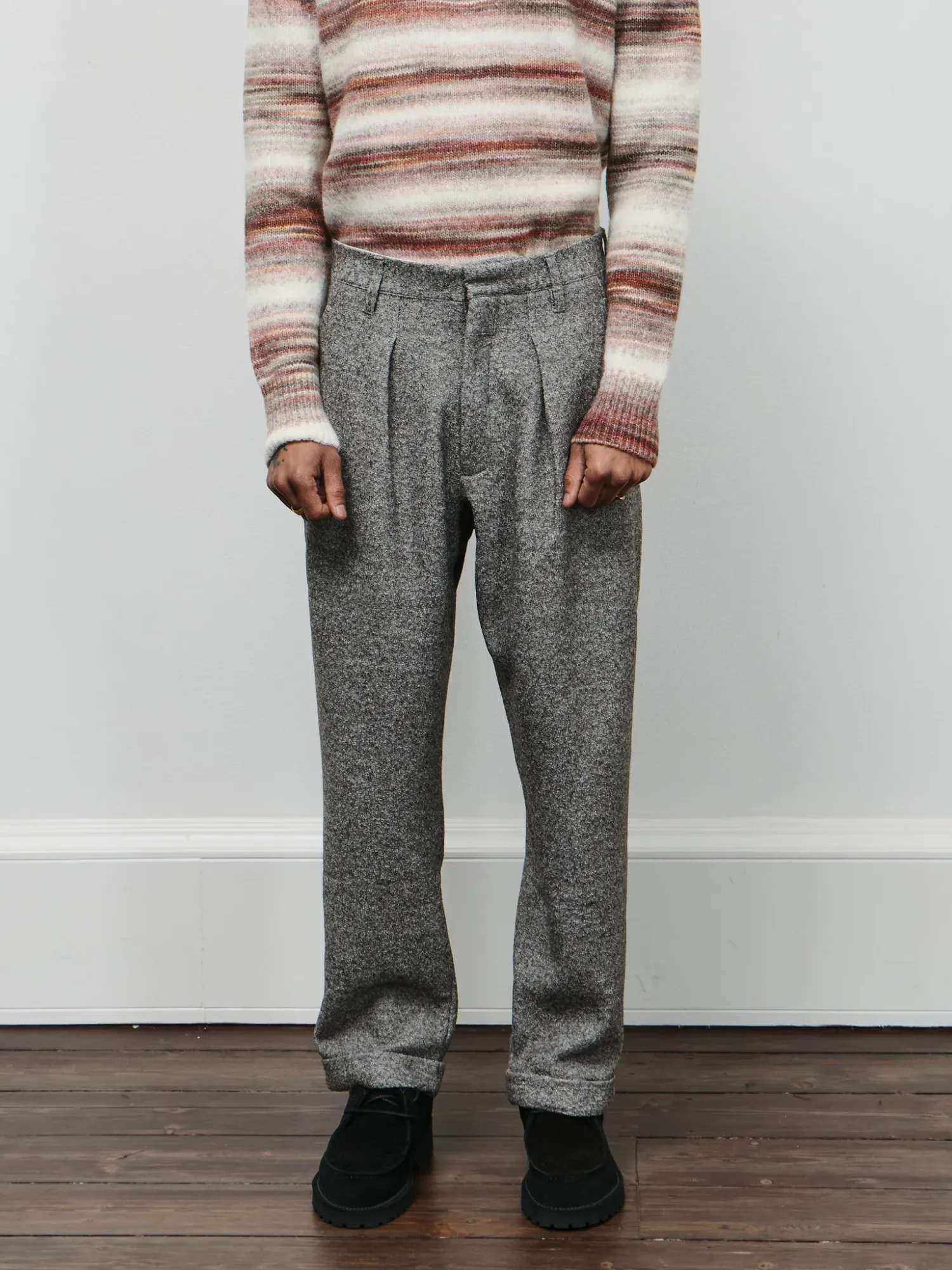 Брюки RANRA Fold Wool Chino Major Brown