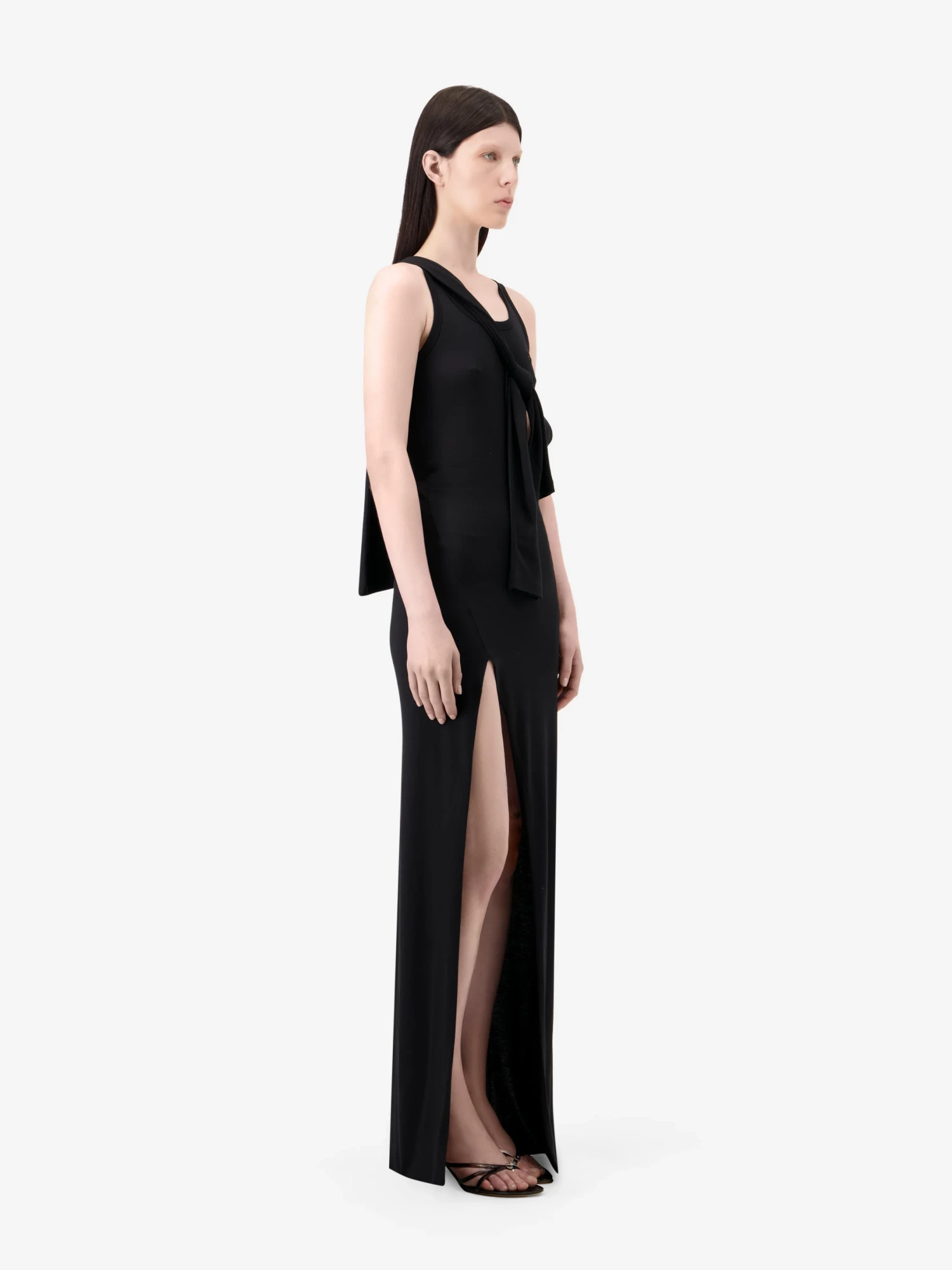 Женское платье Coperni Knotted Jersey Maxi Black