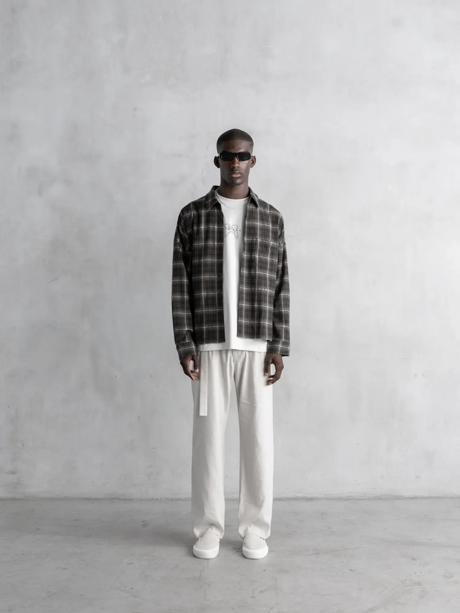 Рубашка Stampd Oversized Plaid Buttondown Brown