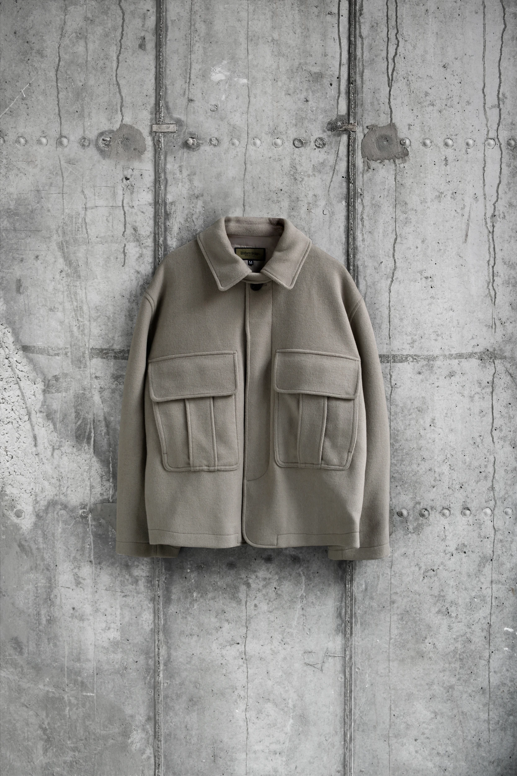 Полупальто Uniform Bridge Pocket Wool Short Coat Beige
