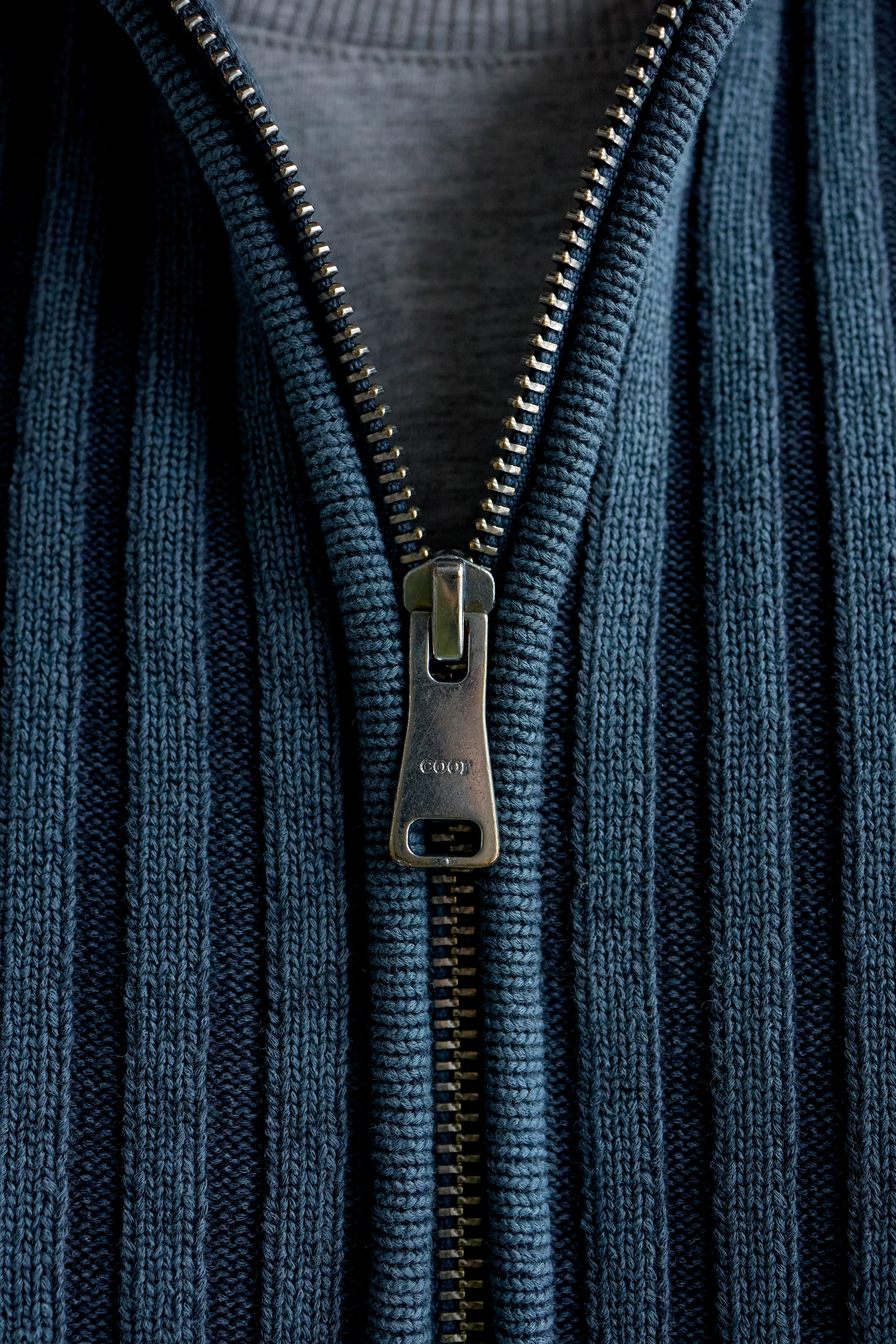 Кардиган COOR Piece Dyed Rib Knit Teal Blue