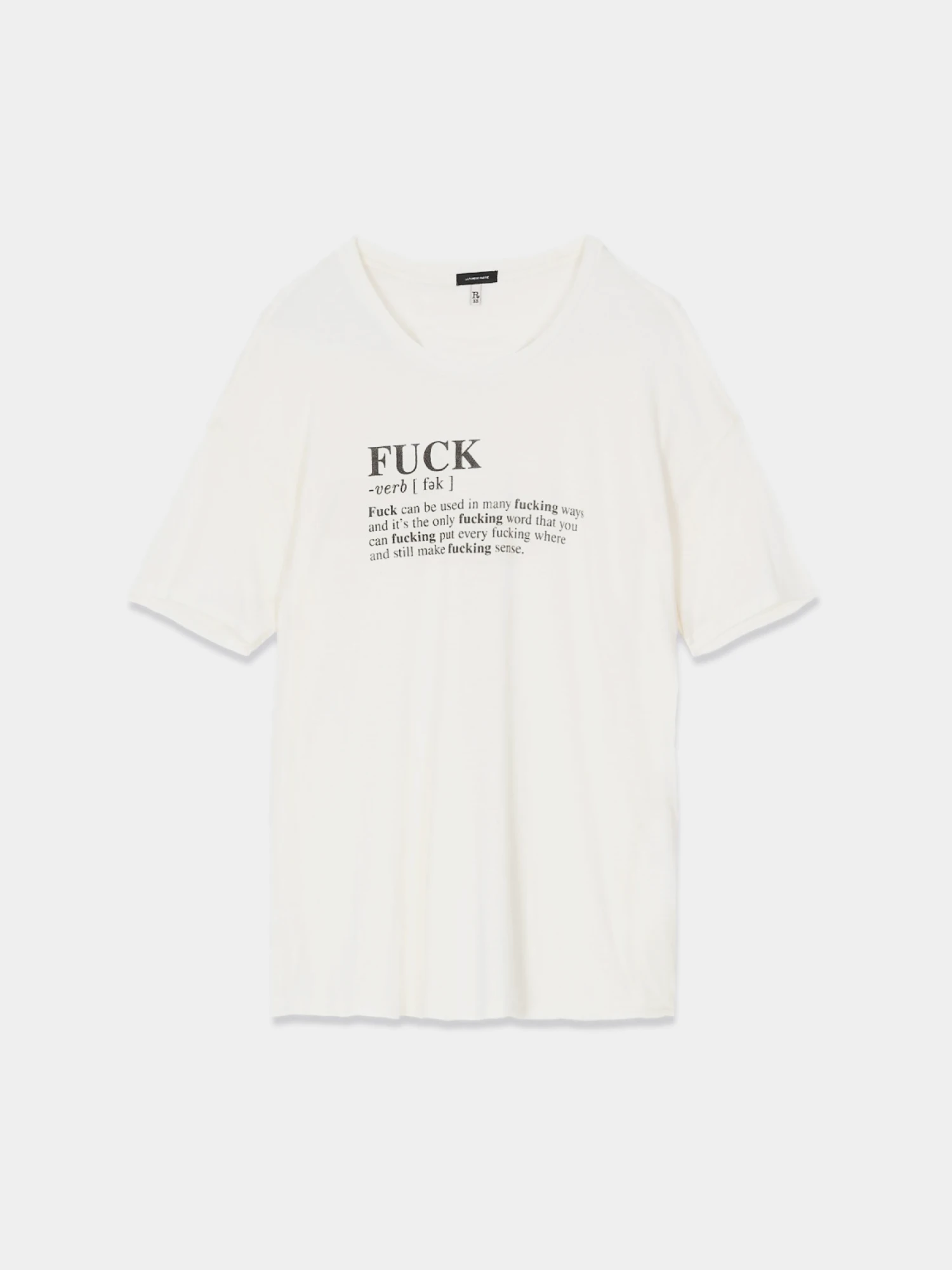 Женская футболка R13 Fuck Relaxed T Ecru