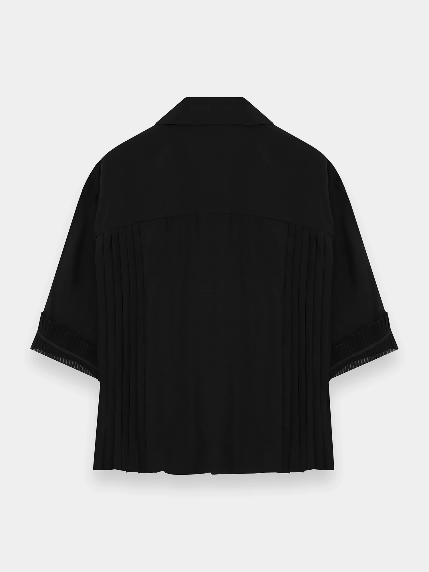 Женская рубашка UNDERCOVER Pleated Mix Open Collar Black