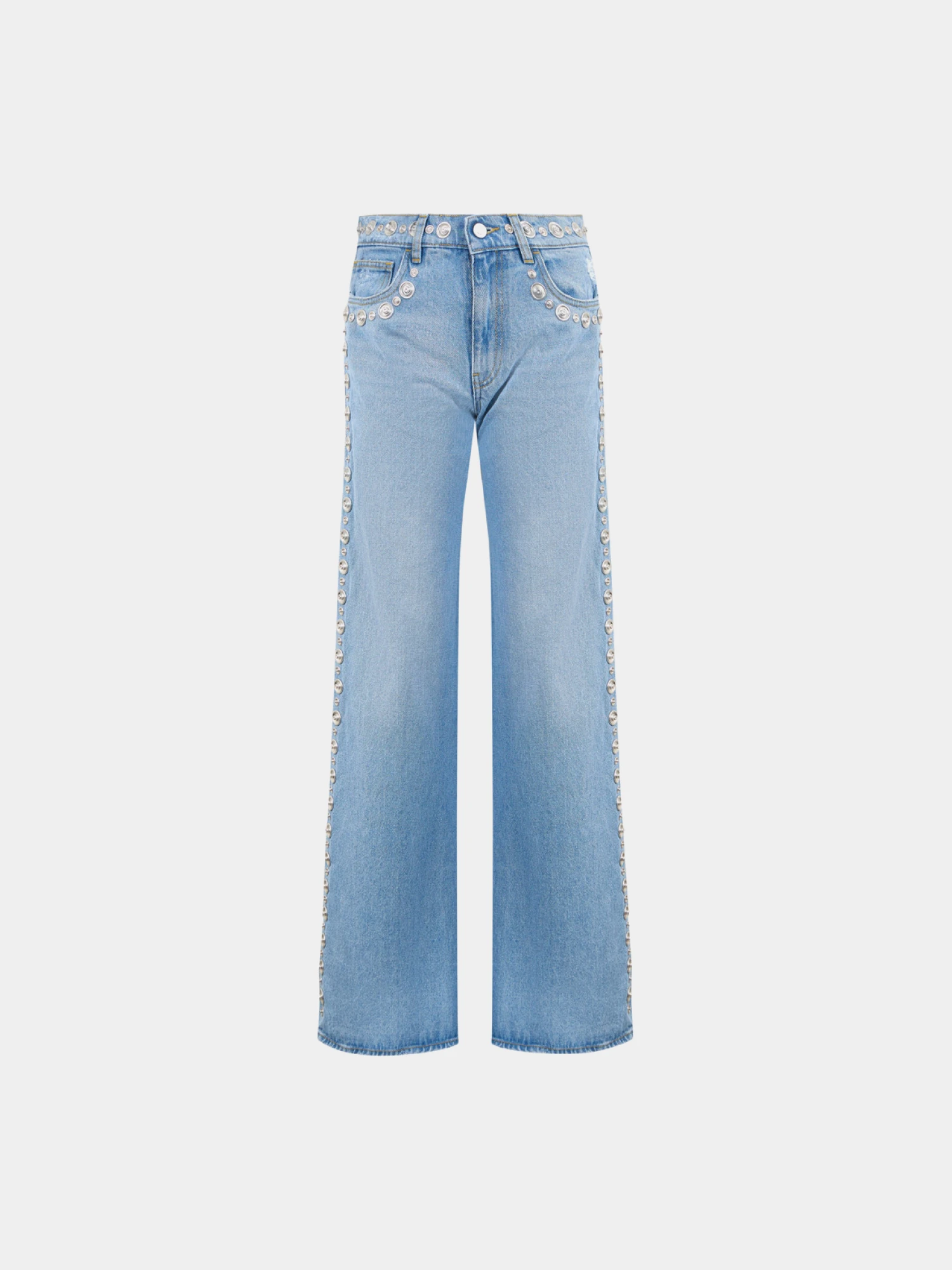 Женские Джинсы Coperni Studded Wide Leg Blue