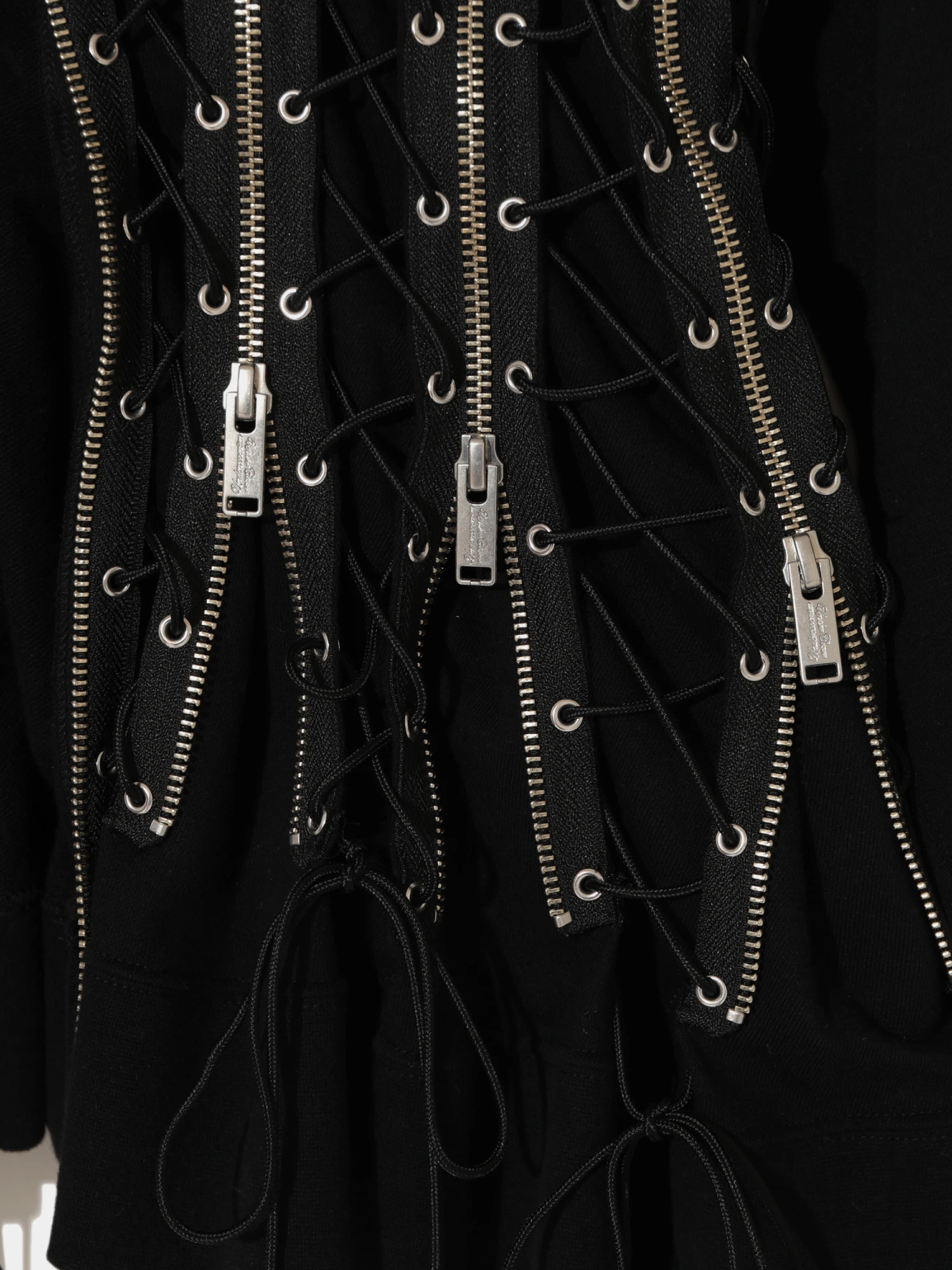 Женское худи UNDERCOVER Zip-Up Lace-Up Black