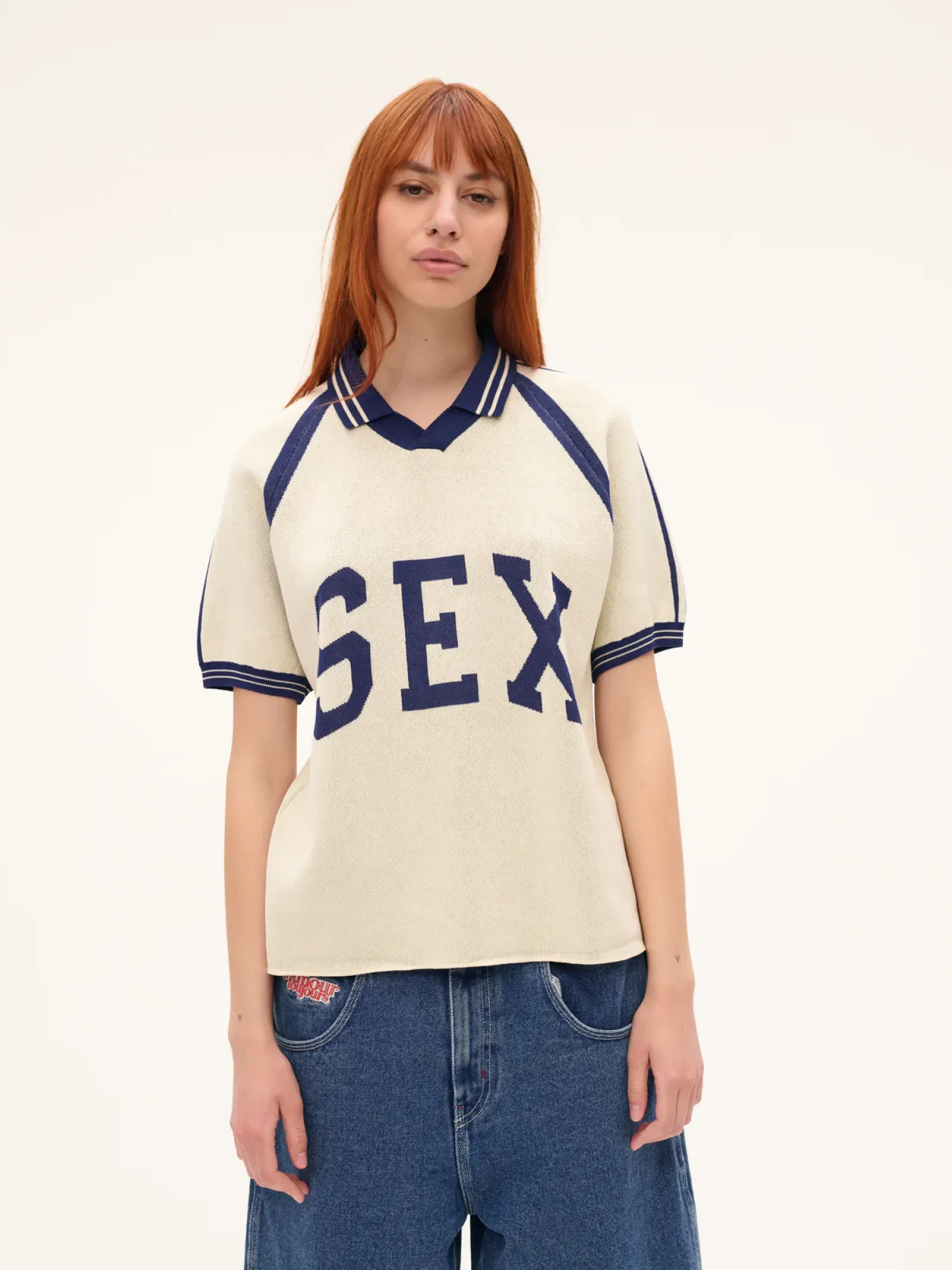 Поло Carne Bollente Captain Kinky Cream/Dark Blue