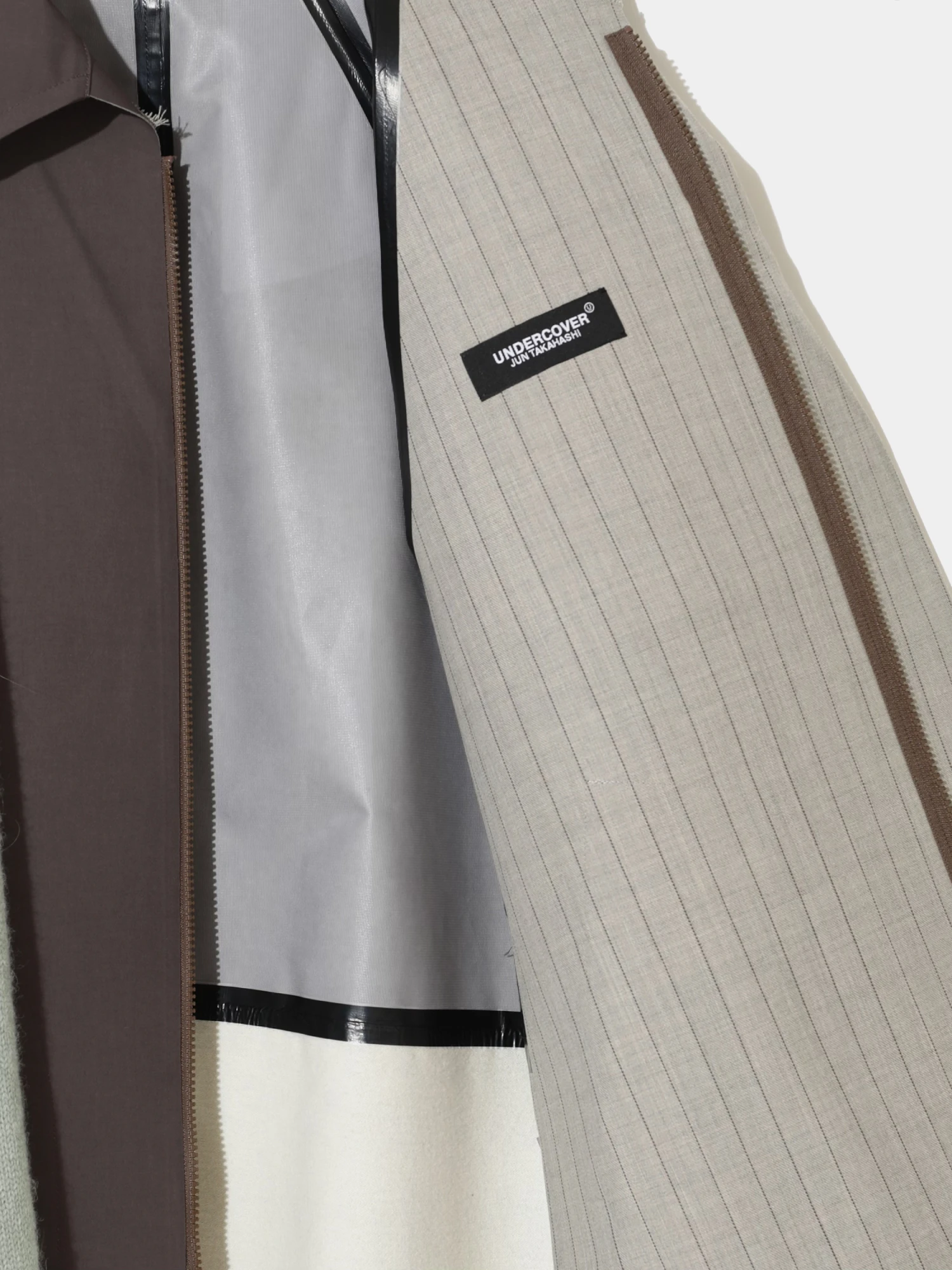 Женское пальто UNDERCOVER Bonded Wool Stripe Gray Brown