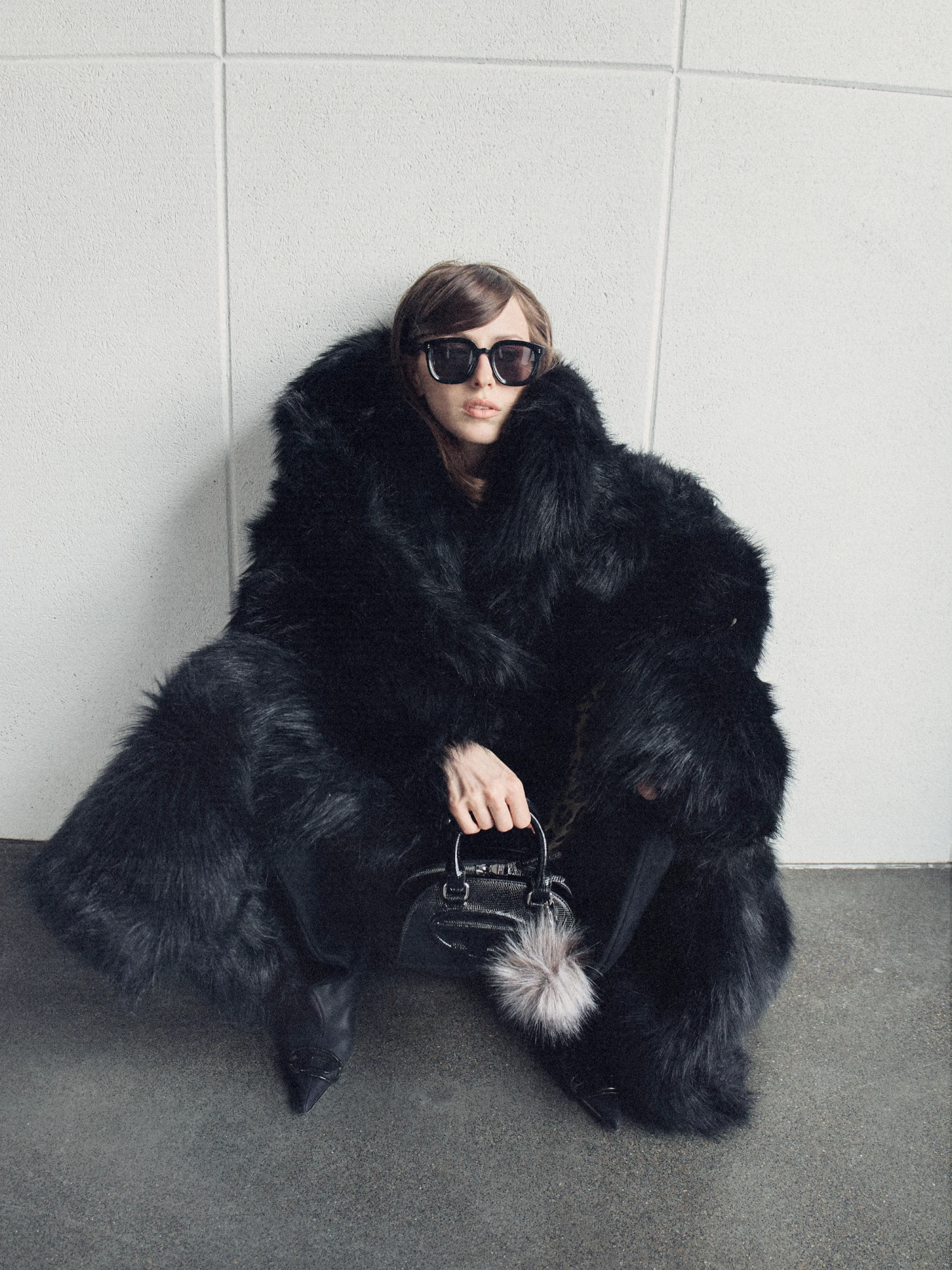 Шуба entire studios Vast Fur Coat Black