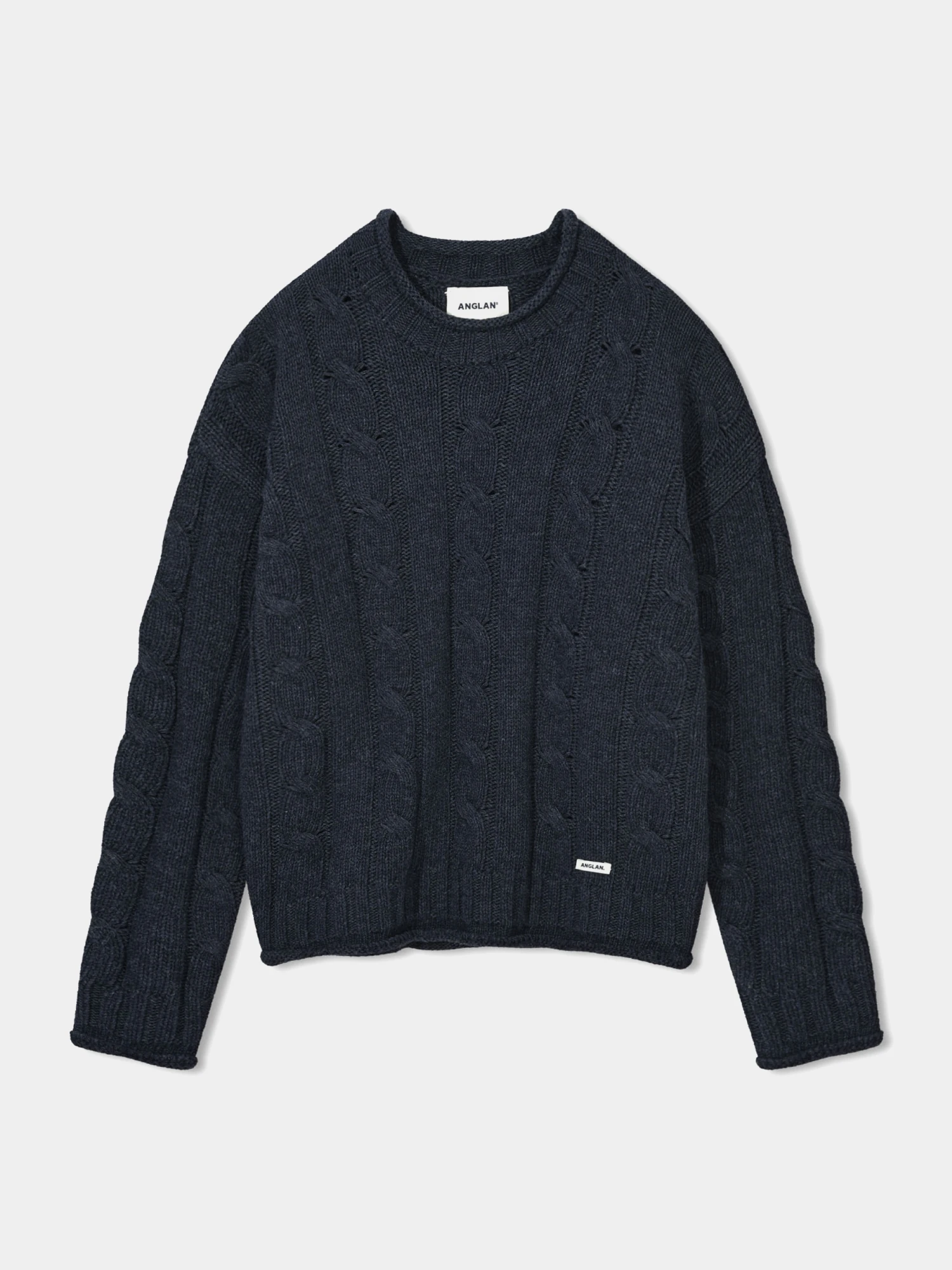 Свитер ANGLAN Wool Blend Oversized Cable Navy