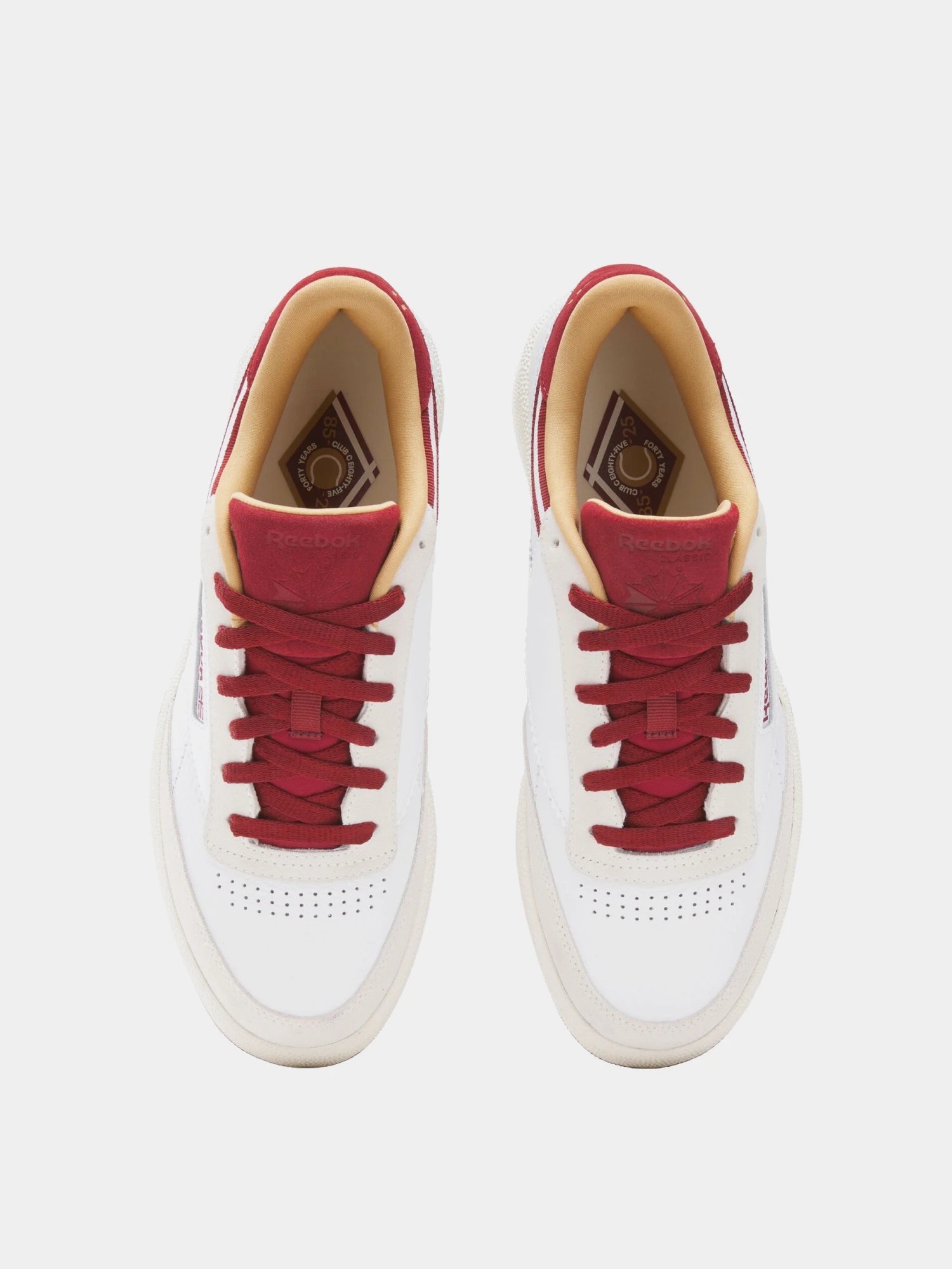Кеды Reebok Club C 85 White/Burgundy
