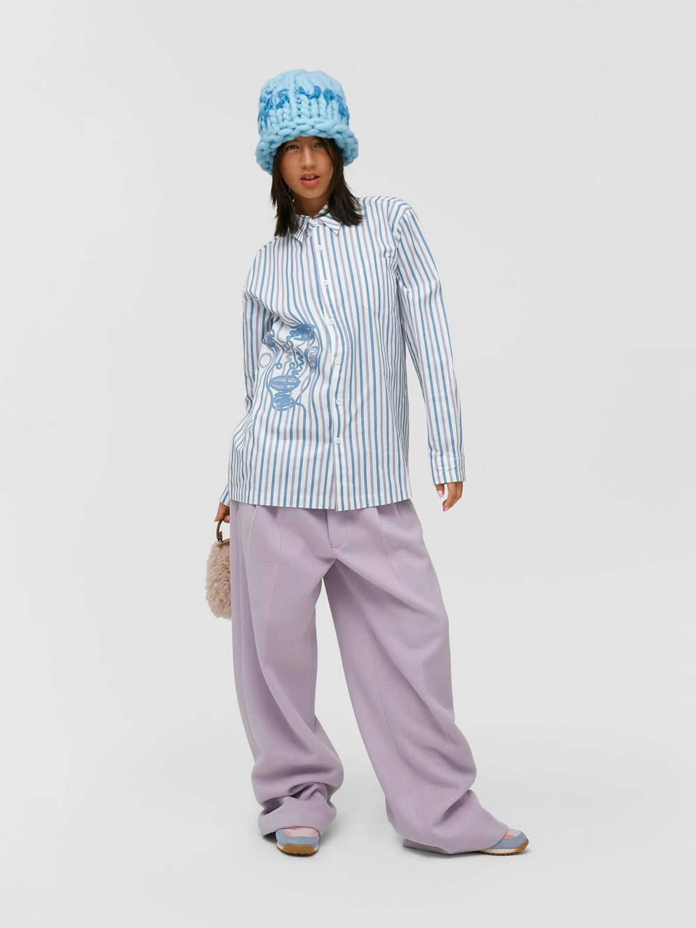 Рубашка KidSuper Striped Face White