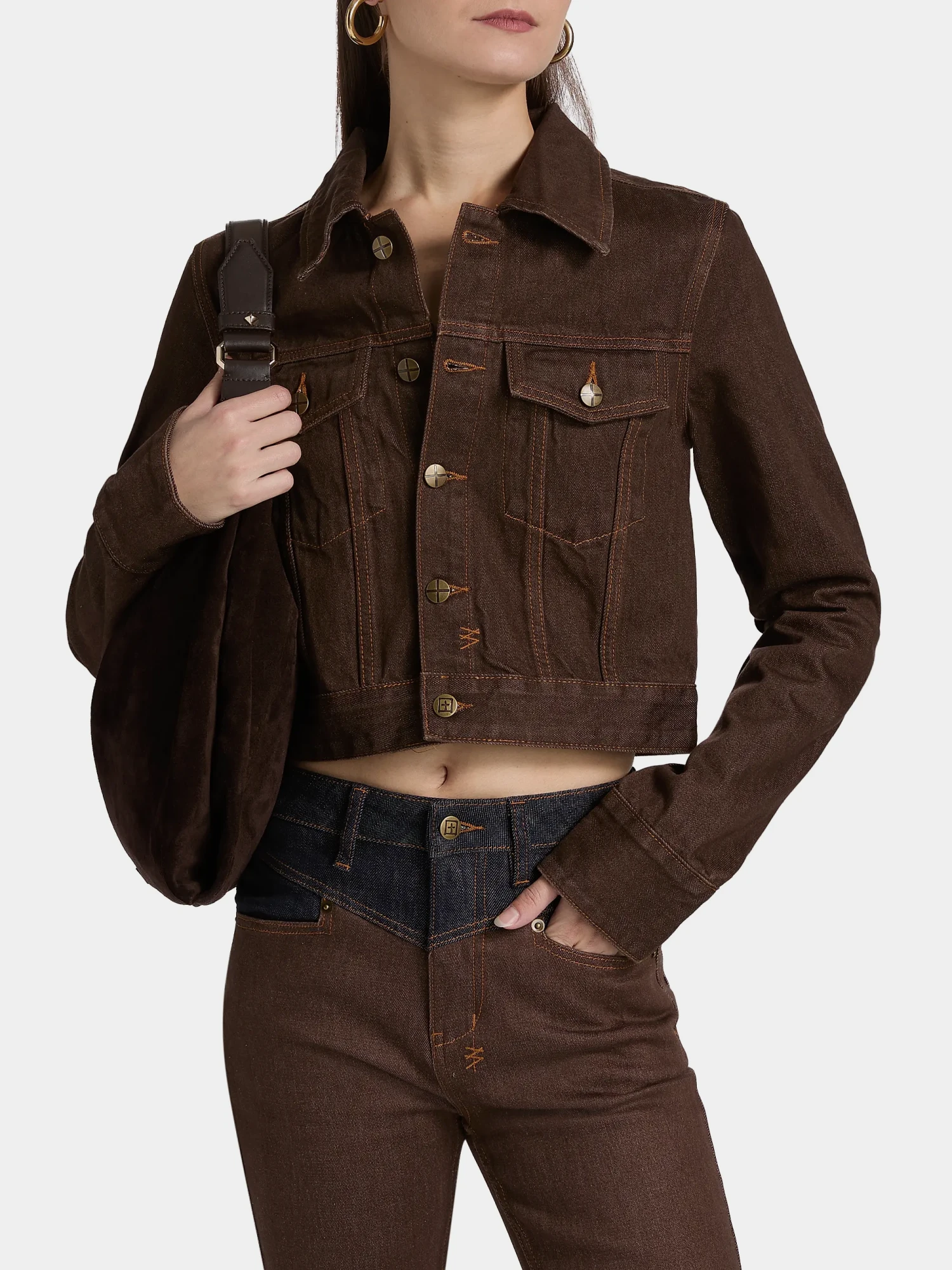Женская джинсовая куртка Ksubi Slim Trucker Saddle Brown