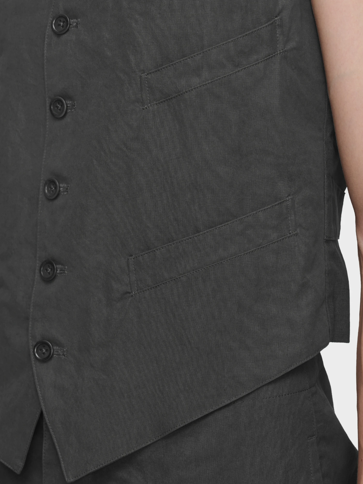 Жилет Maison Margiela Of Cotton And Silk Dark Grey