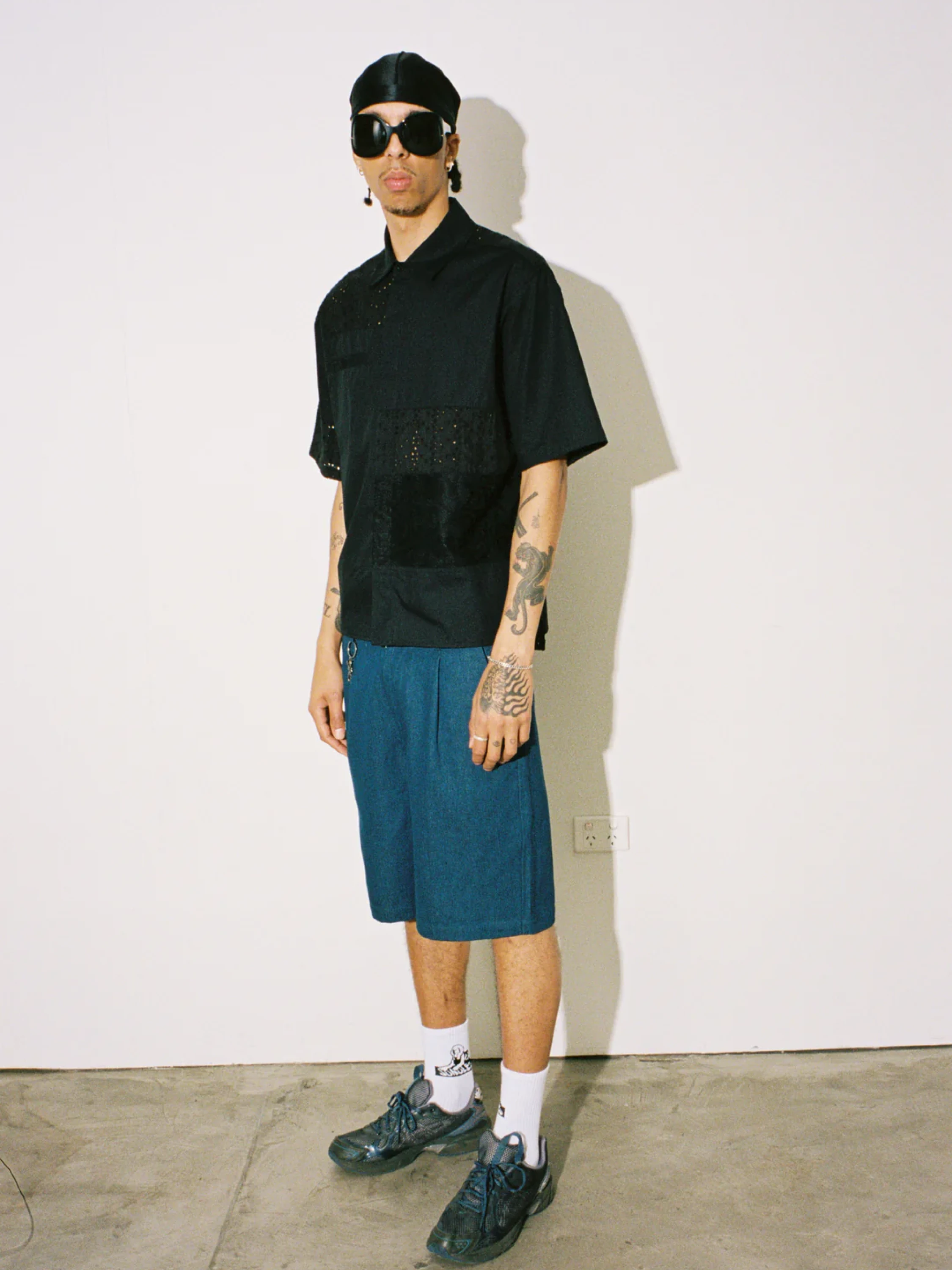 Шорты Jungles Jungles Pleated Denim Shorts Indigo