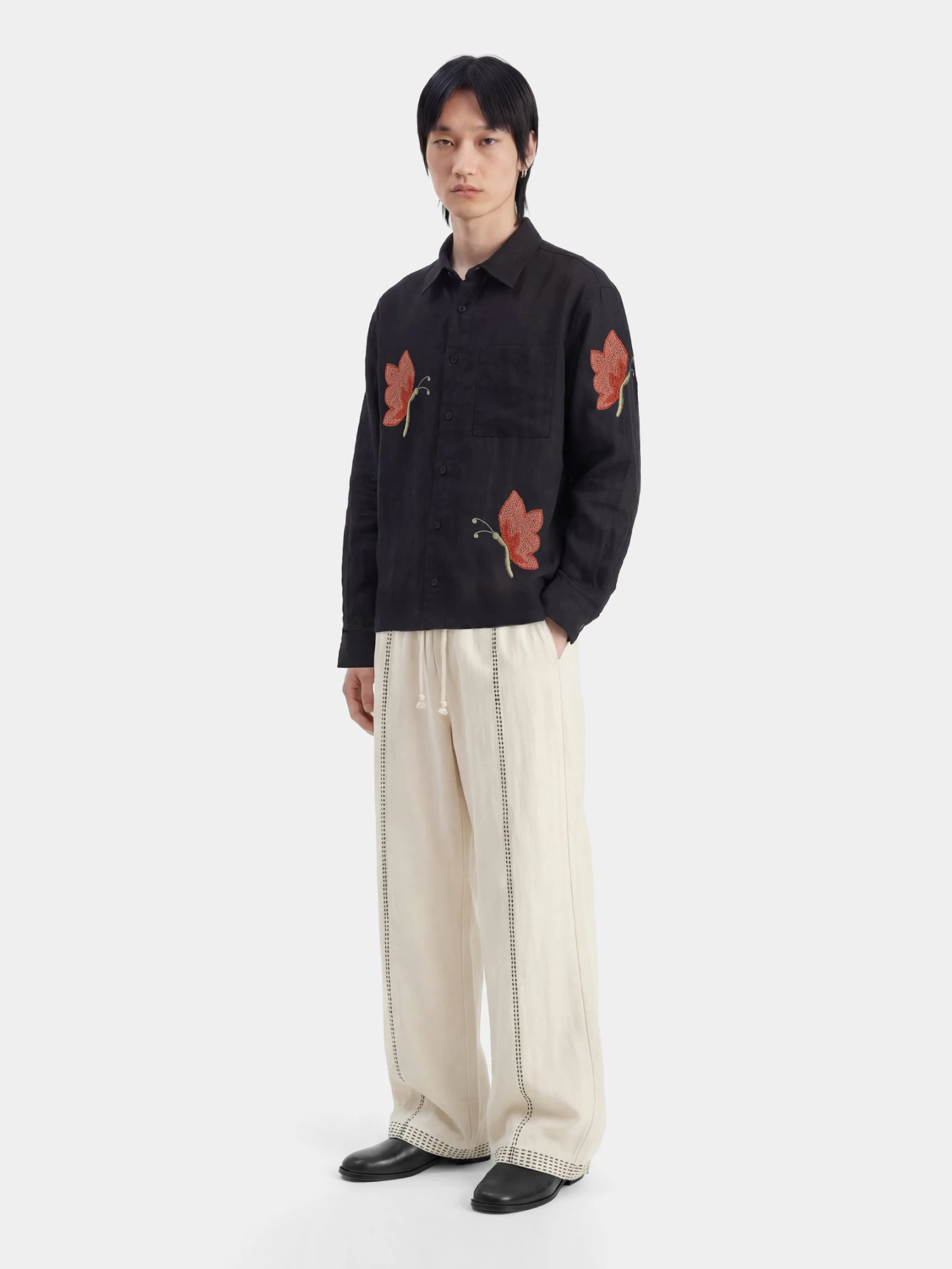 Рубашка lorenz Papillon Hand Embroidered Black
