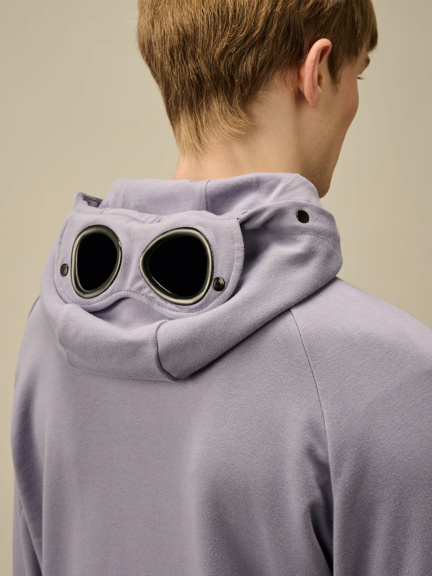 Зип-худи C.P. Company Diagonal Raised Fleece Goggle Lavender Violet