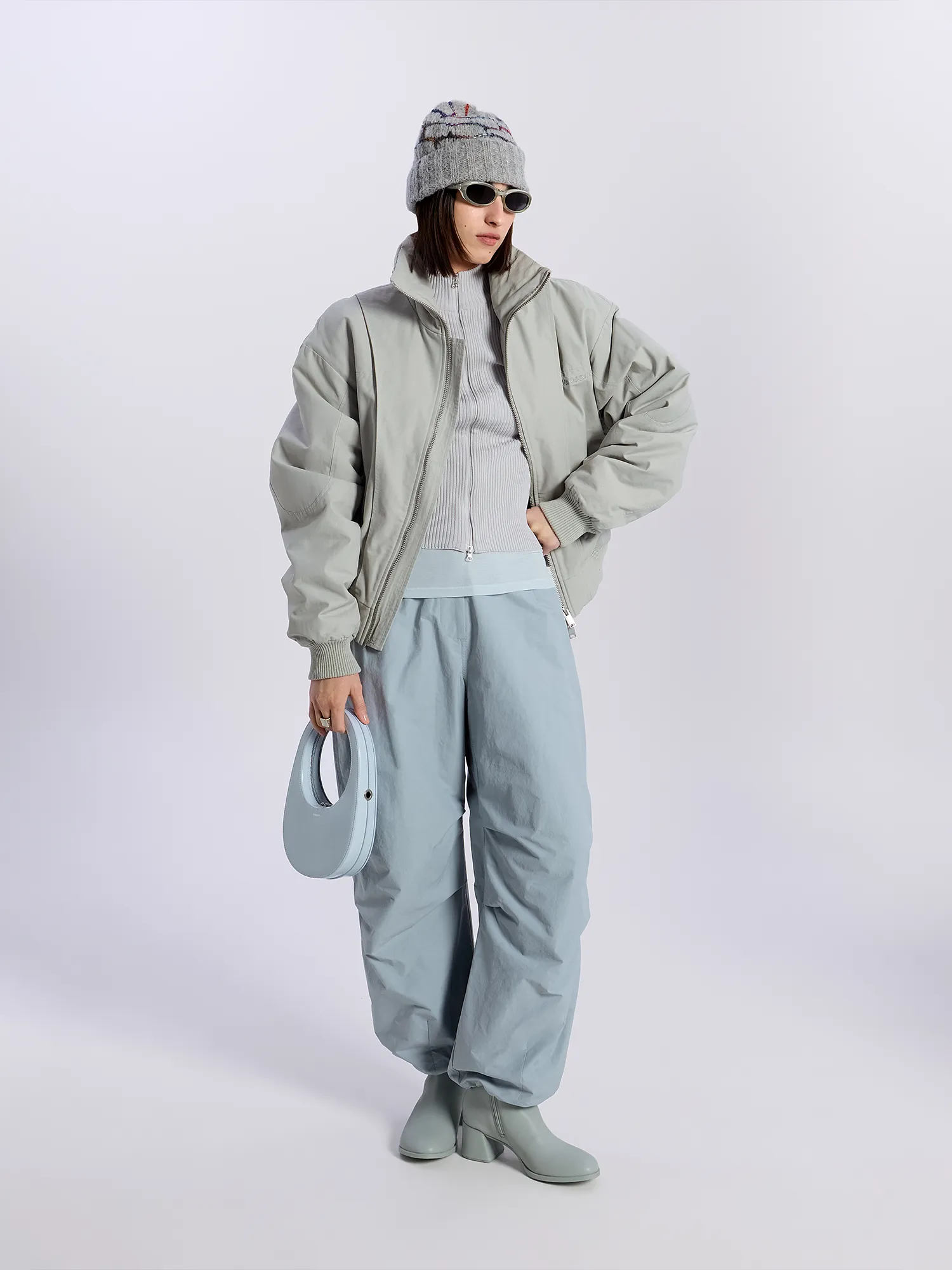 Женские брюки AMOMENTO Cotton Nylon Fatigue Pants Blue Grey