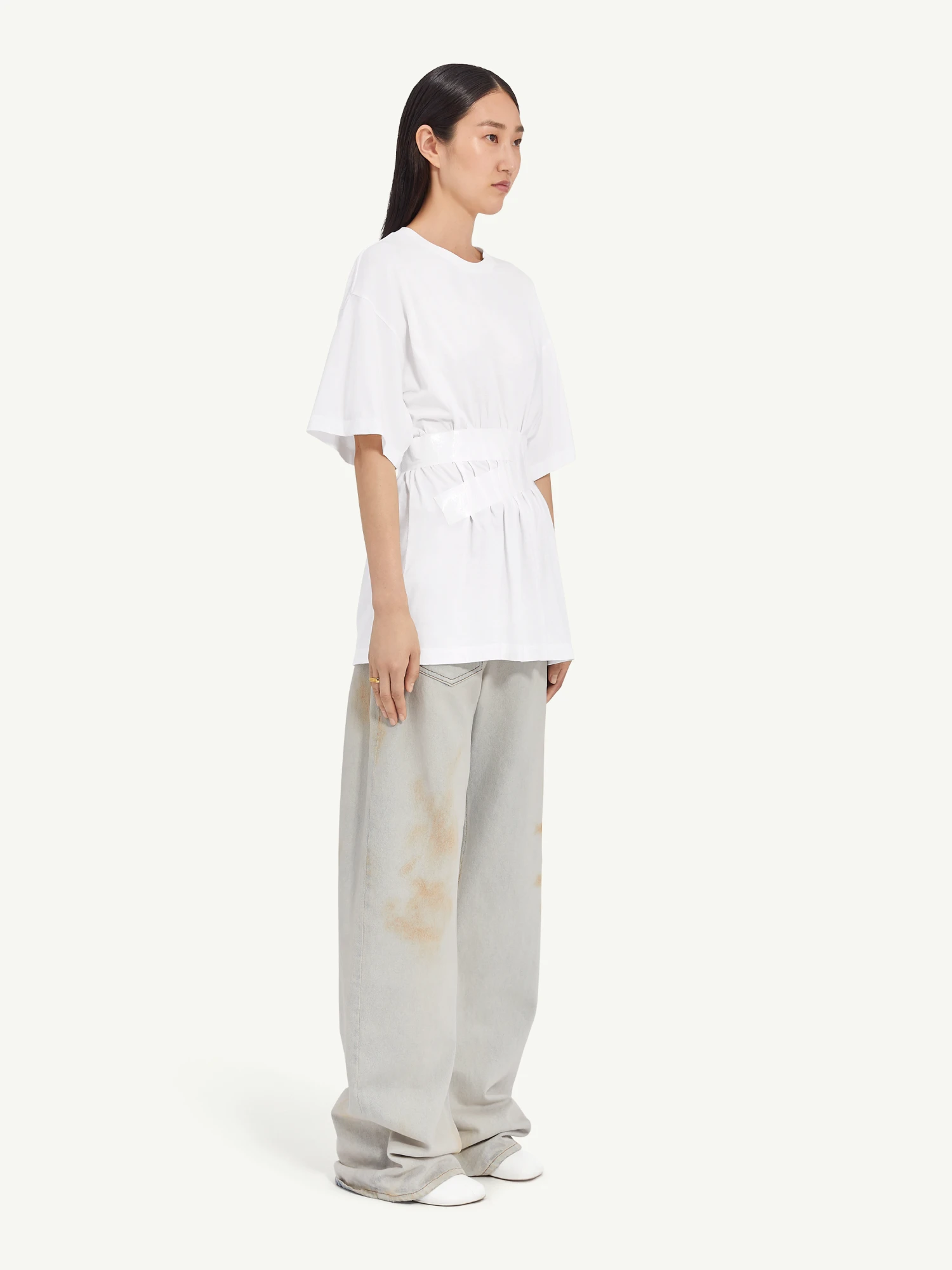 Женская футболка MM6 Maison Margiela Taped Jersey White