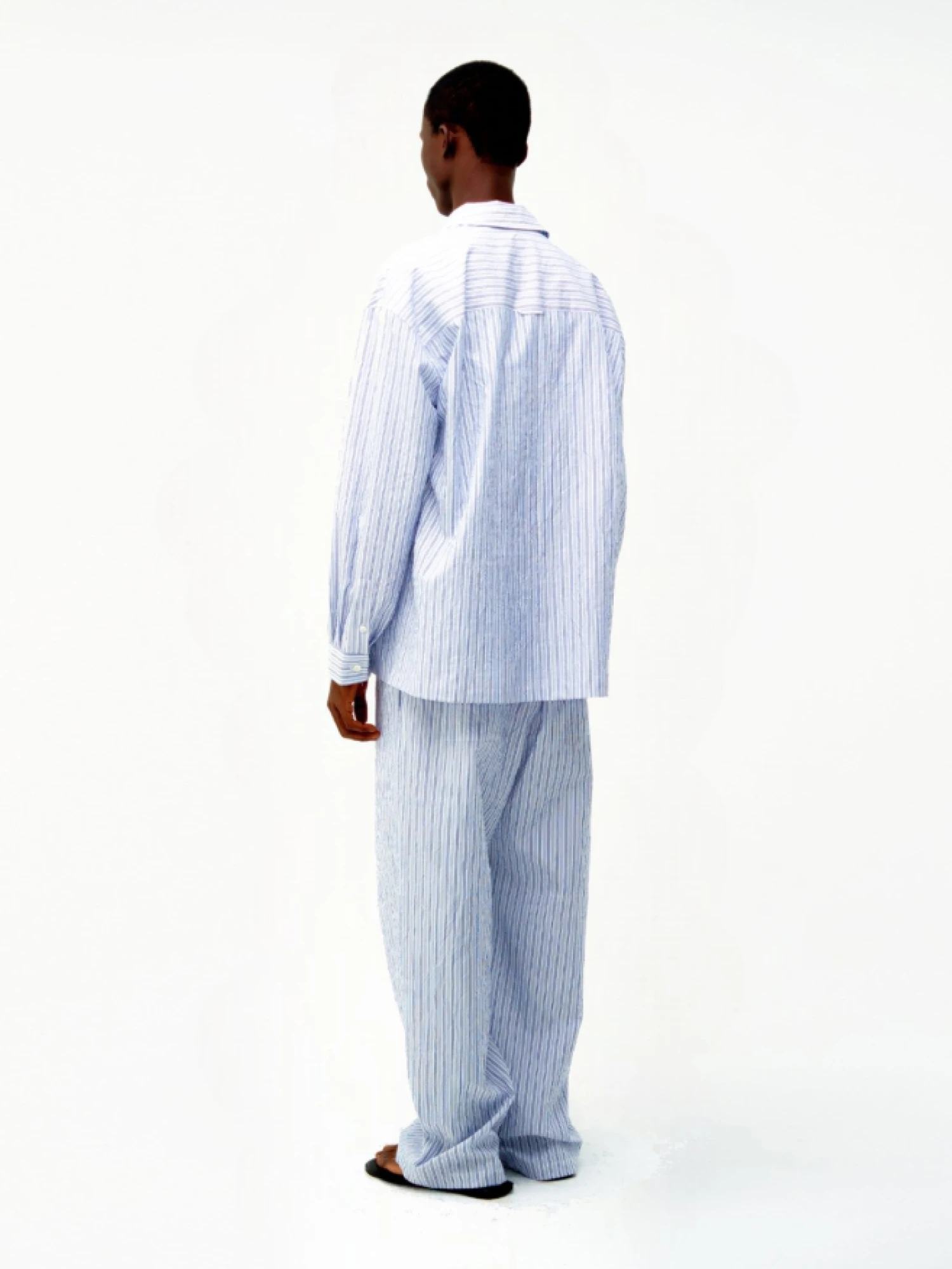 Рубашка COOR Textured Stripe Lounge White