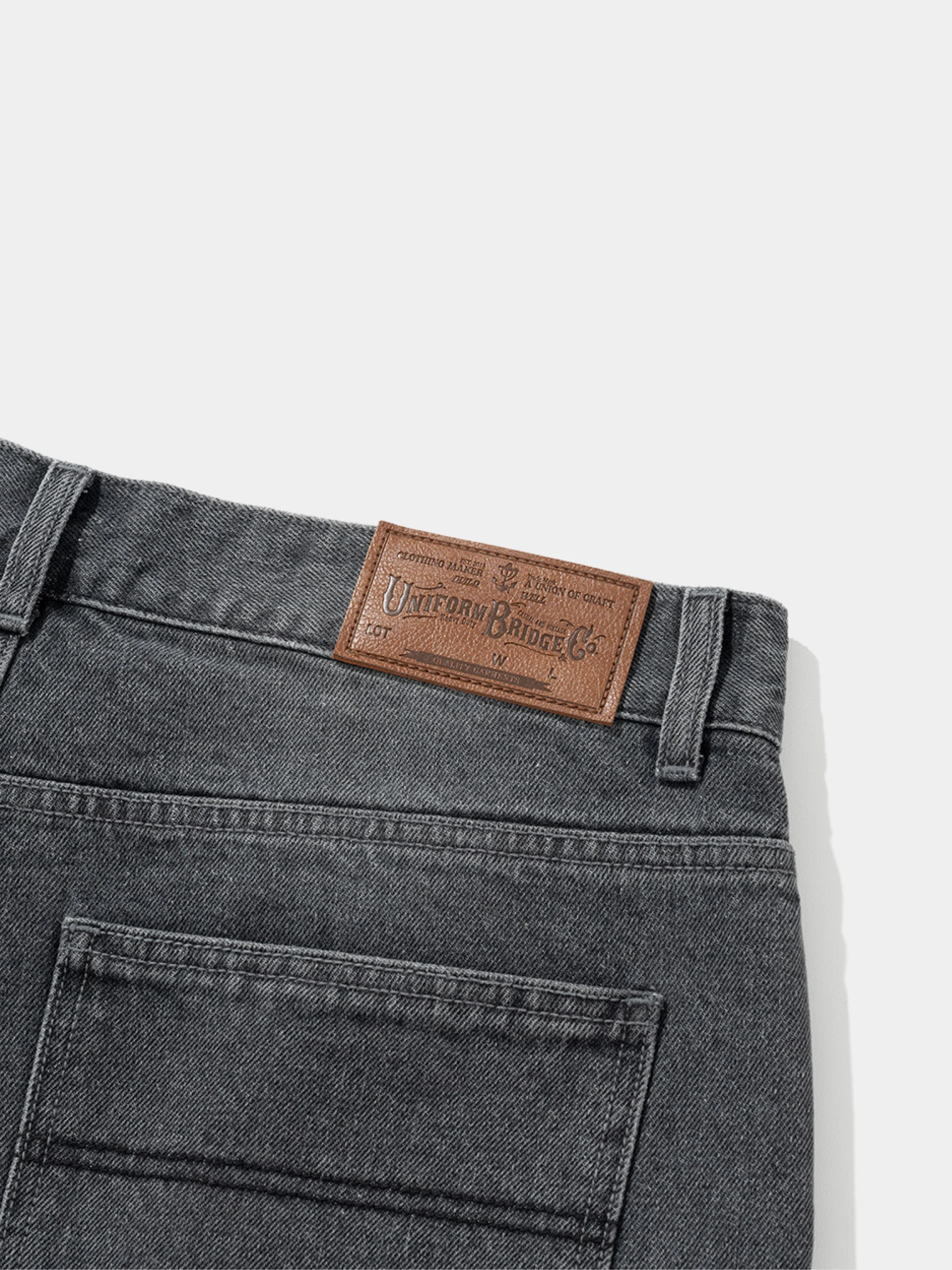 Шорты Uniform Bridge Double Knee Denim 12oz Washed Black