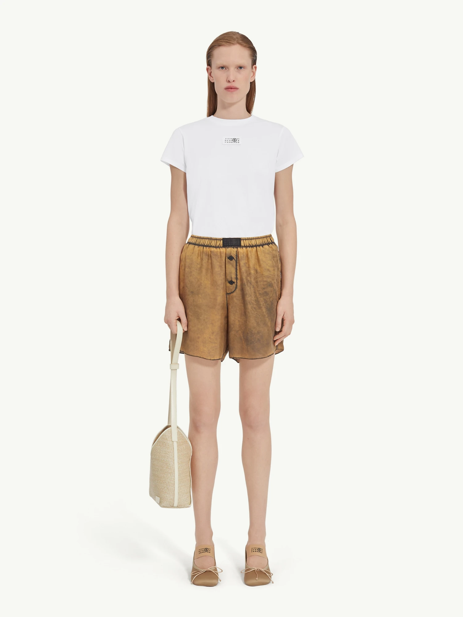 Женская футболка MM6 Maison Margiela Numeric Cotton White