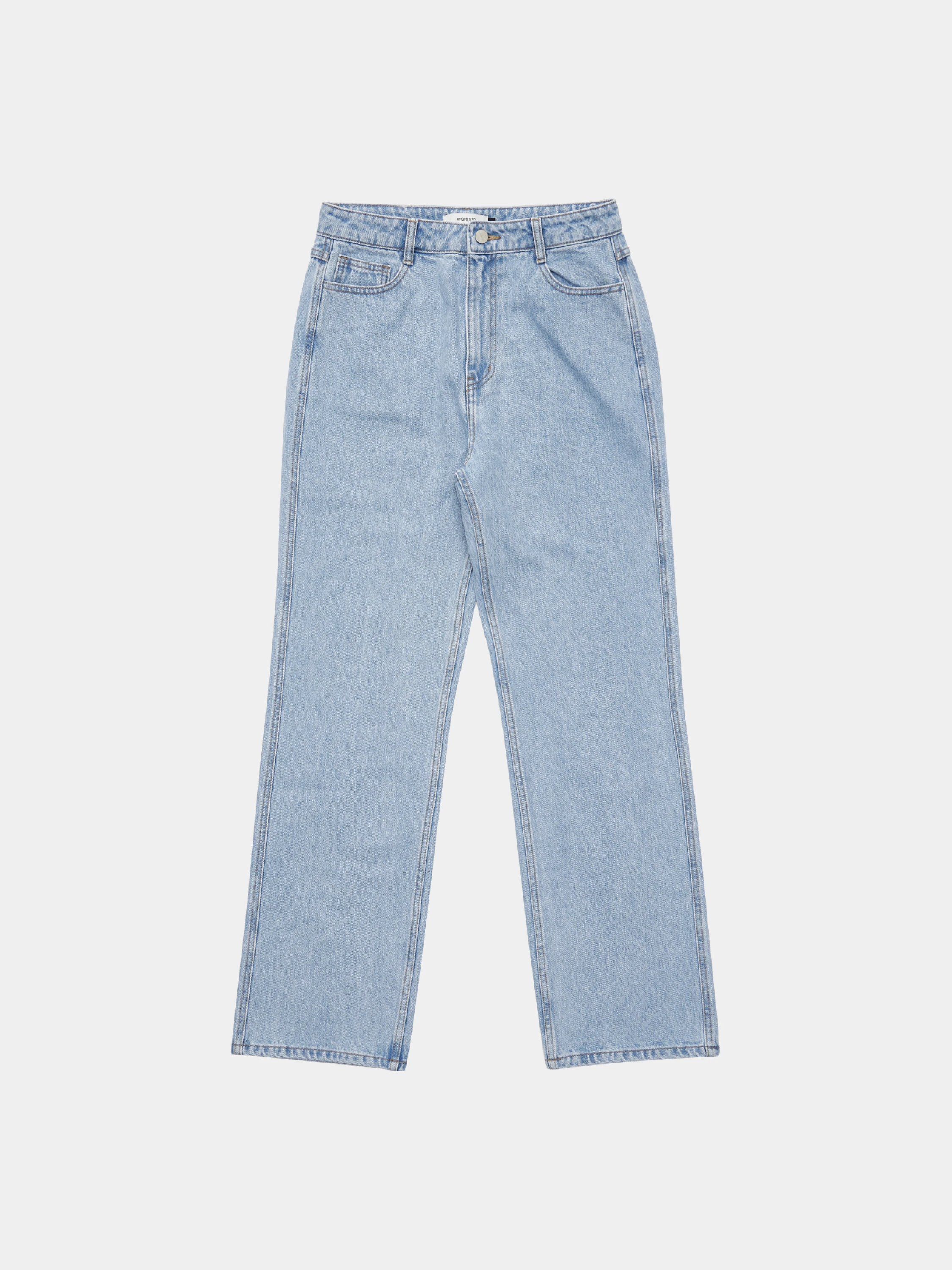 Джинсы AMOMENTO Men's Straight Fit Denim Light Blue