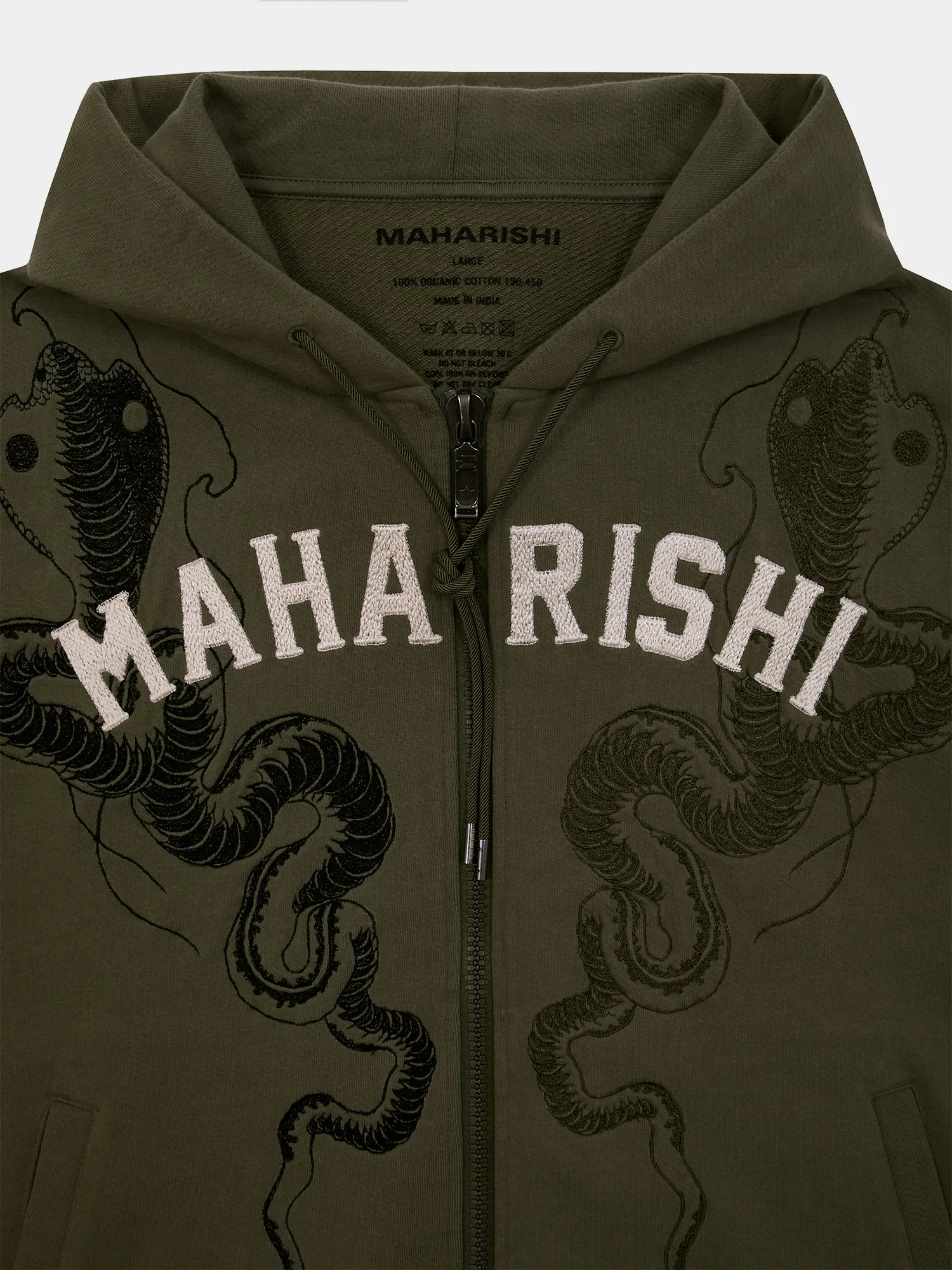Зип-худи MAHARISHI 6011 Cobra Zipped Hooded Sweat Olive