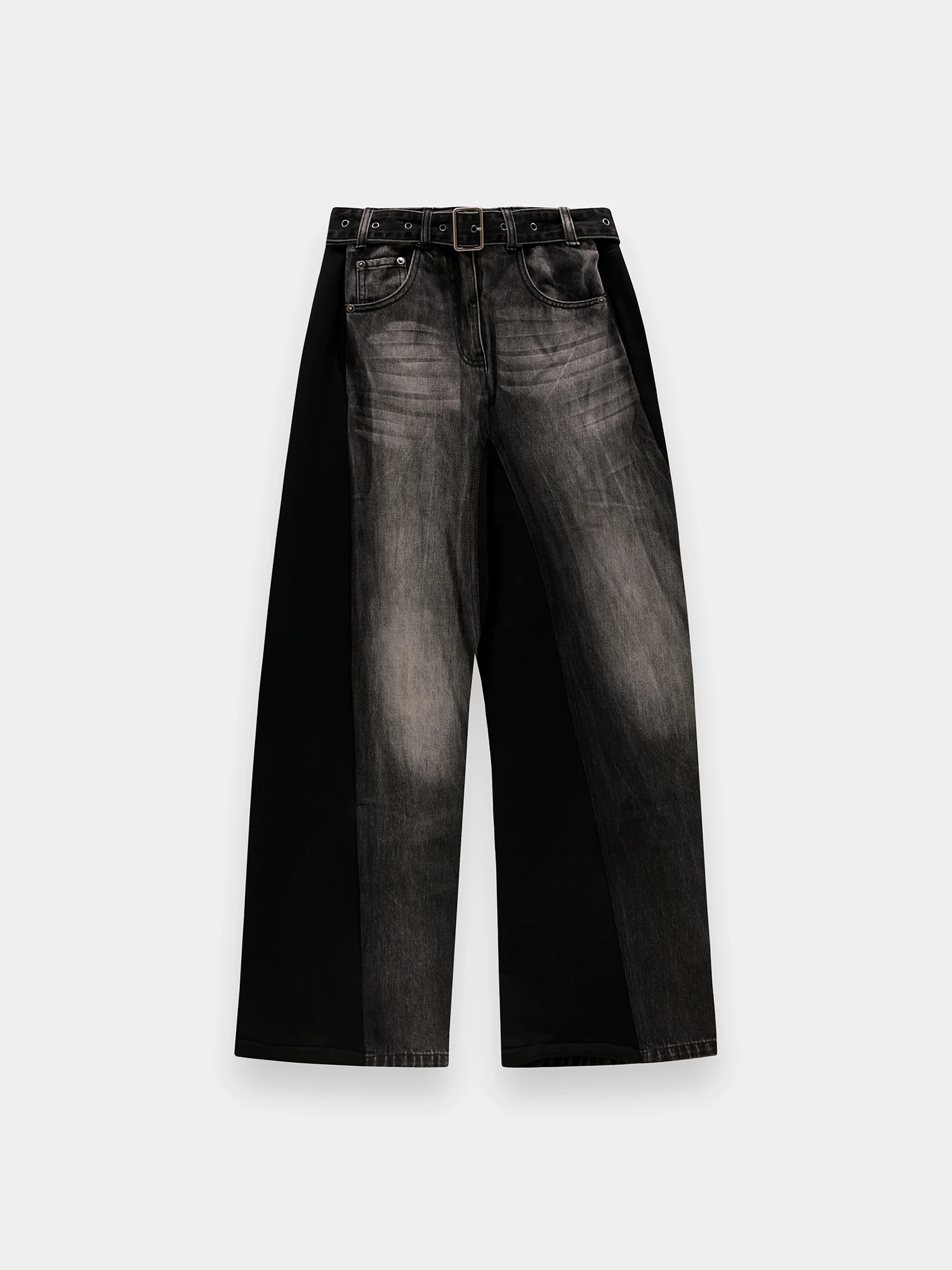 Женские джинсы MARRKNULL Dislocation Patchwork Black