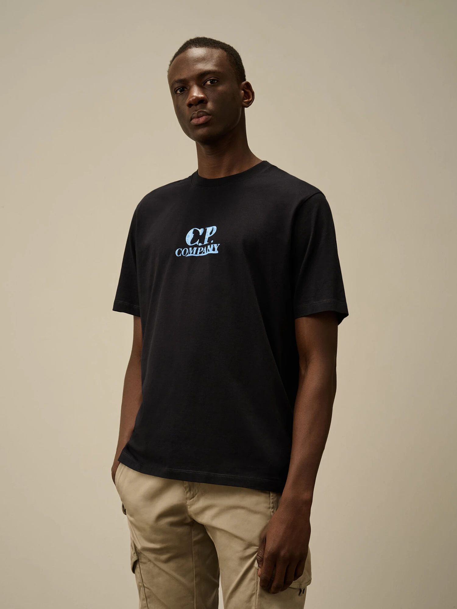 Футболка C.P. Company 30/1 Jersey Graphic Logo Total Eclipse