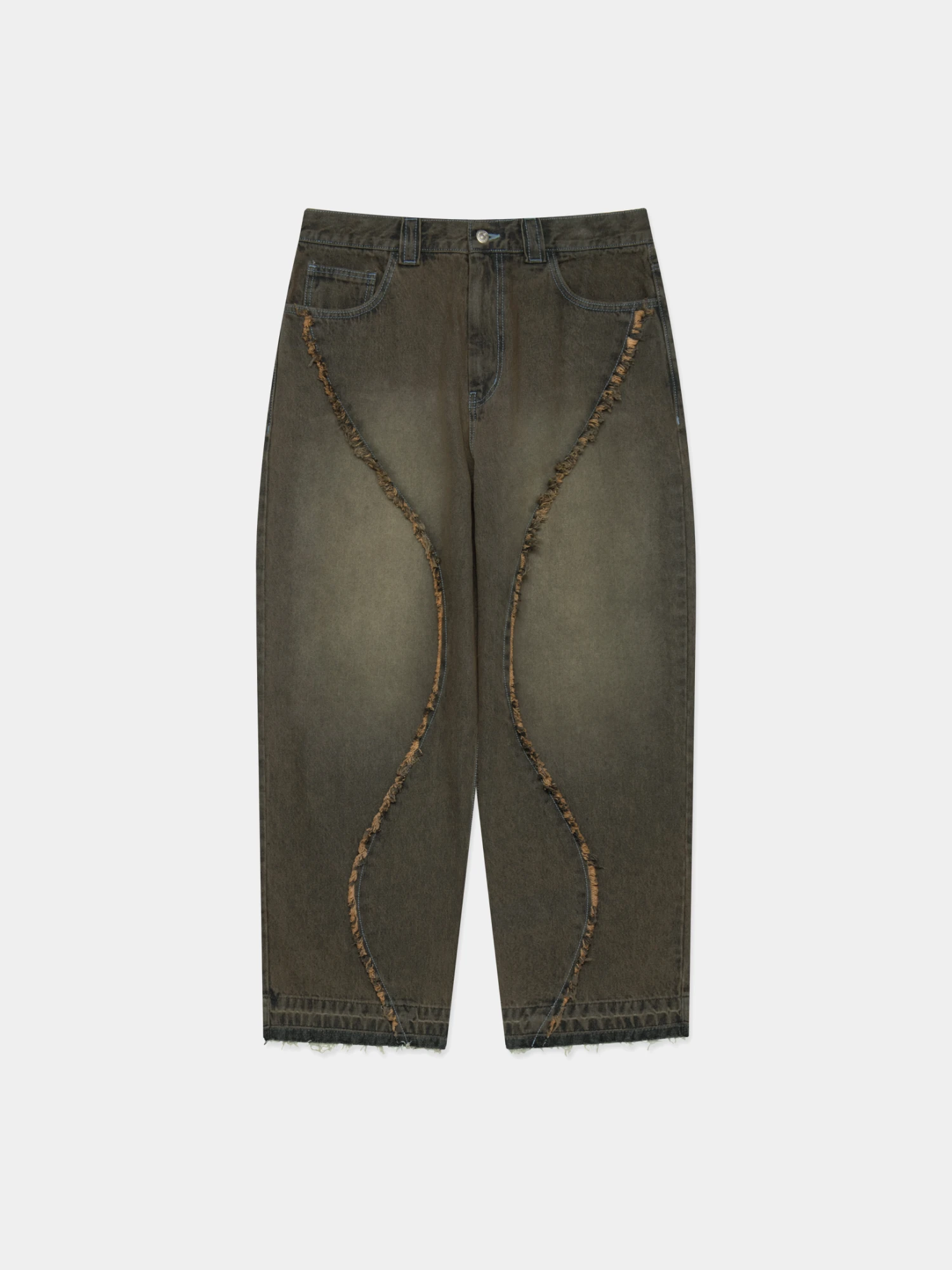 Джинсы LMC Curved Raw Edge Denim Wide Dark Brown