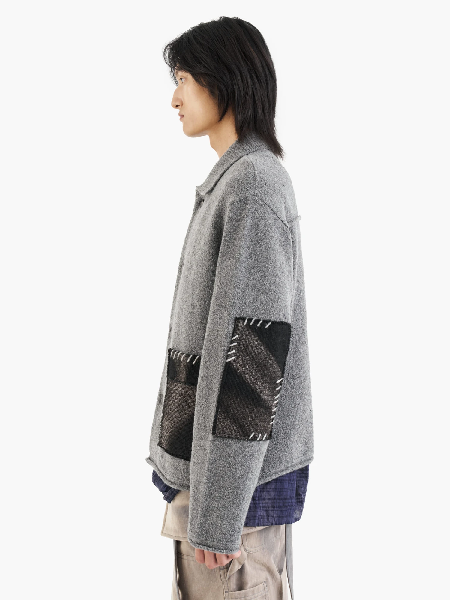 Кардиган JIYONGKIM Sun-Bleached Pocket Knit Grey