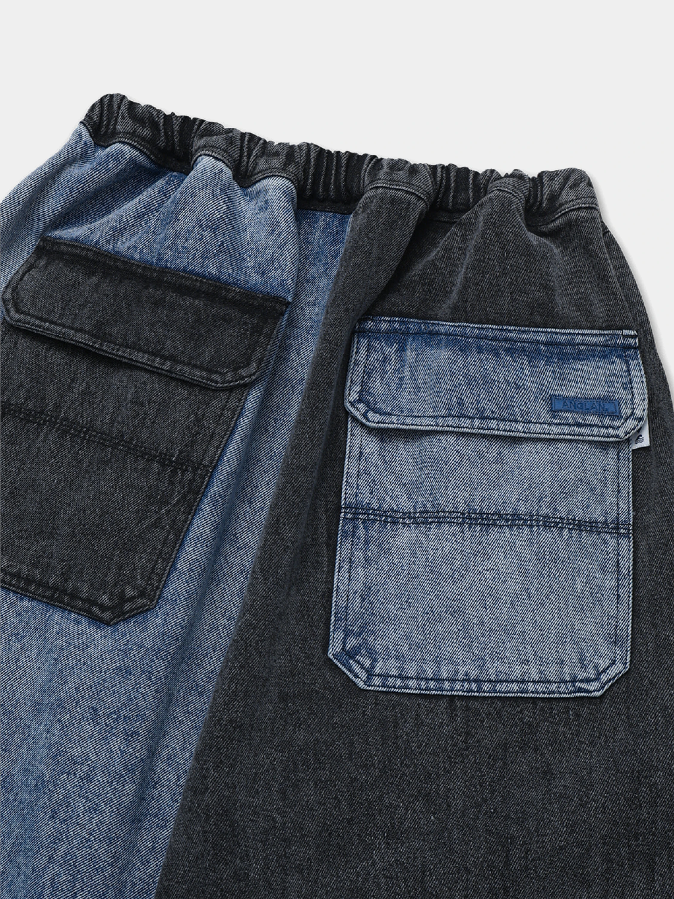 Брюки ANGLAN Denim Mix Fatigue Balloon Pants Blue & Grey