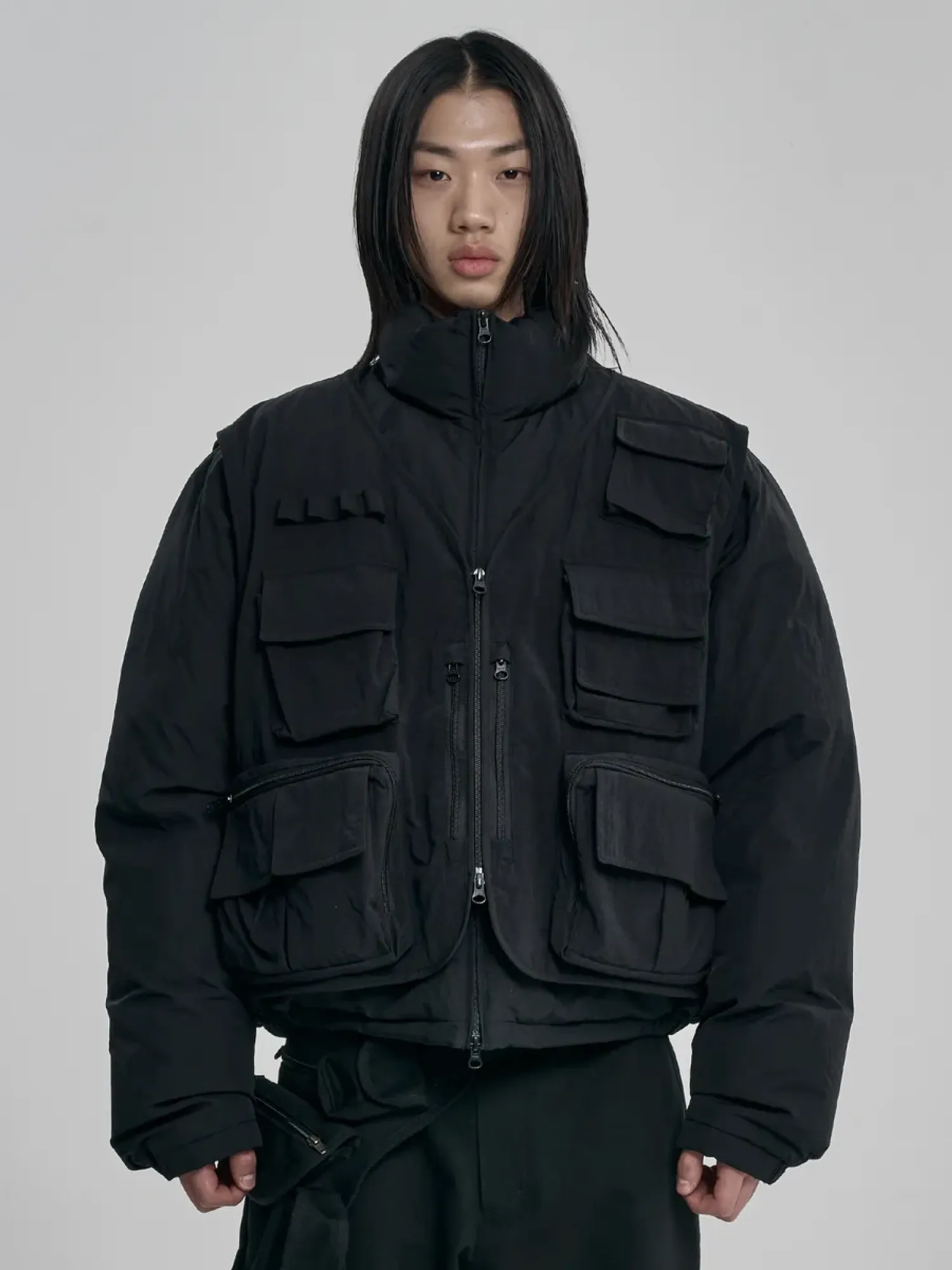 Куртка AJOBYAJO Cargo Vest Layered Padded Black