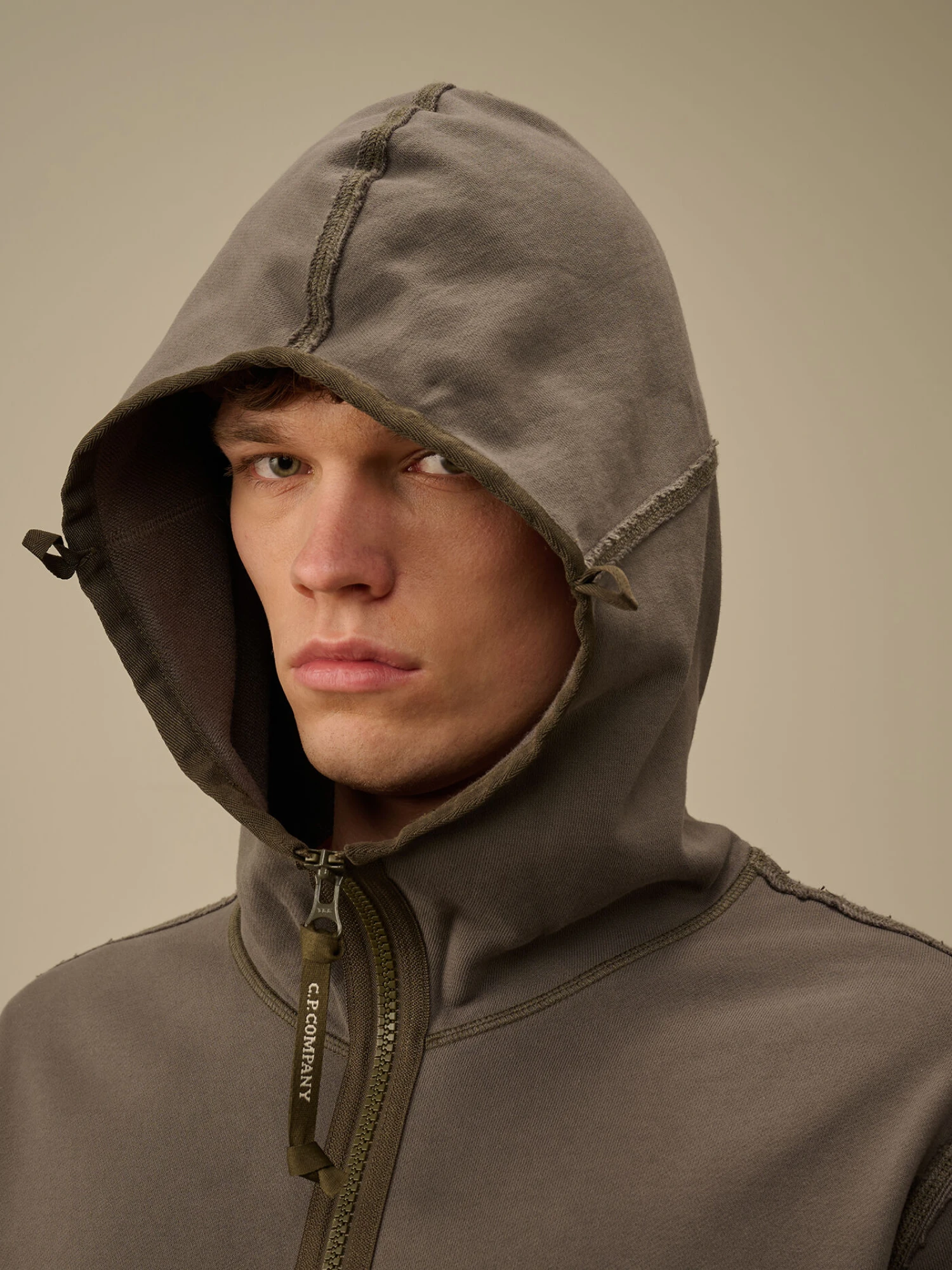 Зип-худи C.P. Company Diagonal Fleece Mixed Smoked Pearl