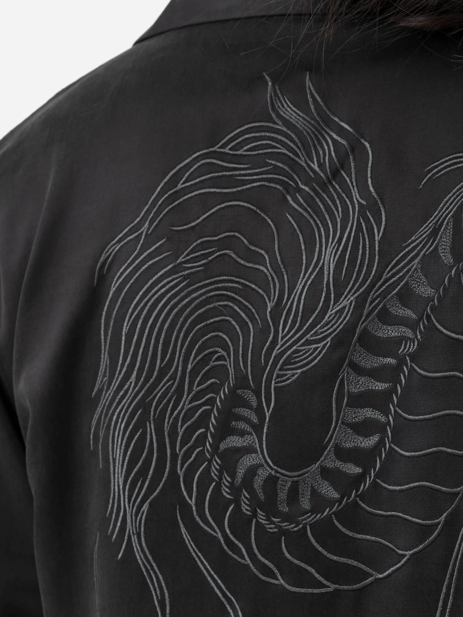 Рубашка MAHARISHI 6098 Tiger Dragon Camp Collar Black
