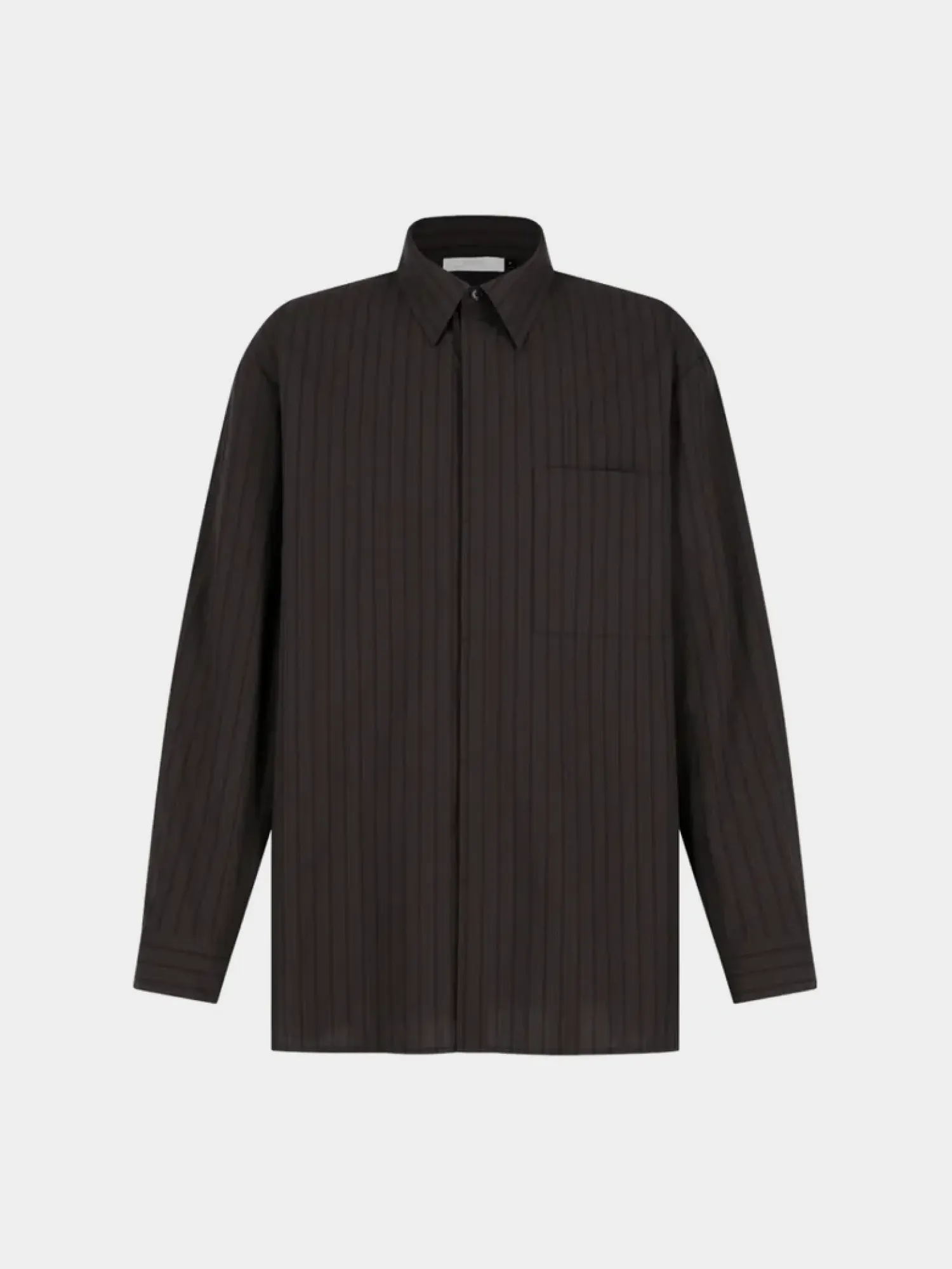 Рубашка AMOMENTO Stripe Square Pocket Oversized Brown