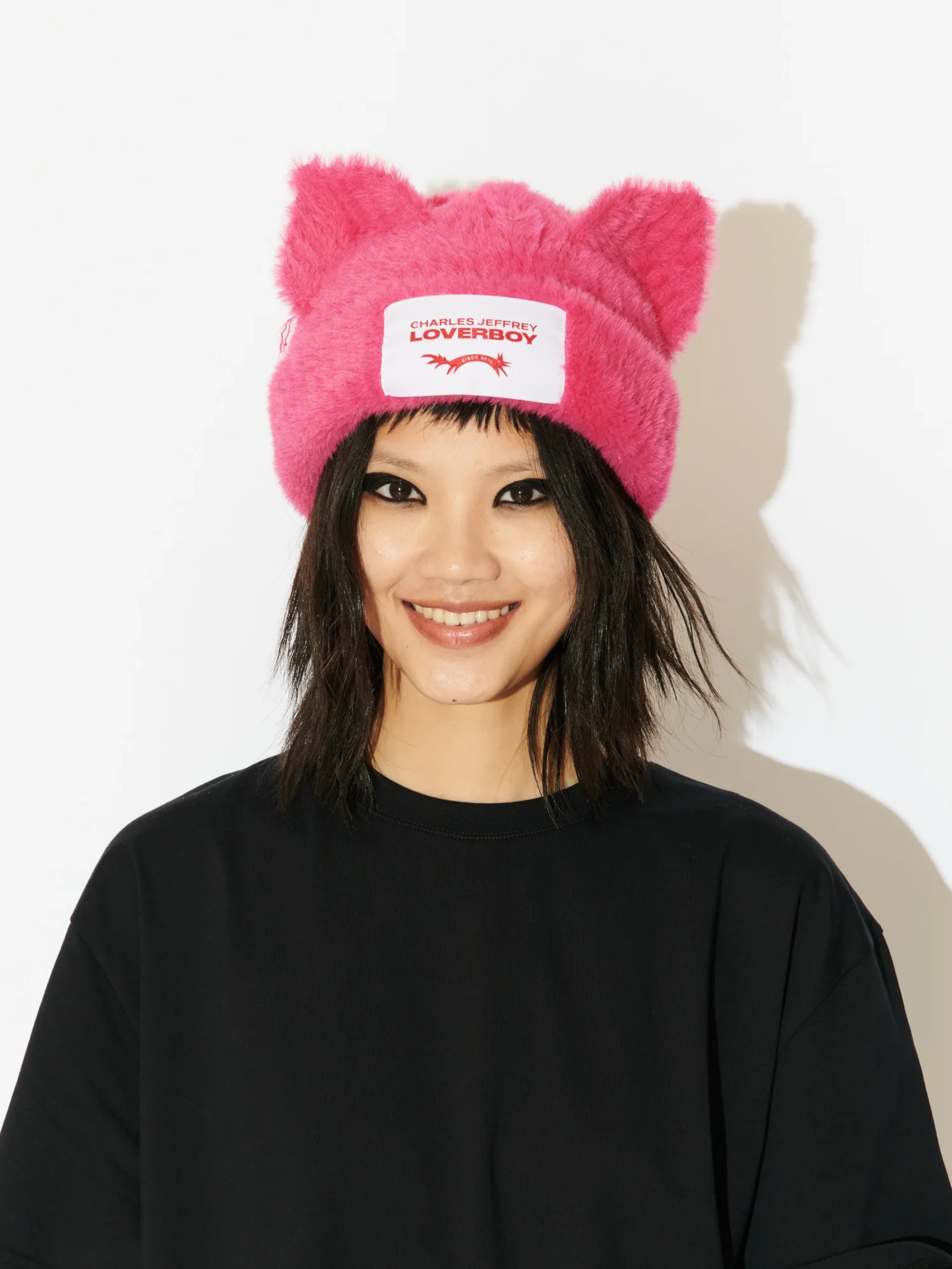 Шапка Charles Jeffrey Loverboy Fluffy Chunky Ears Pink