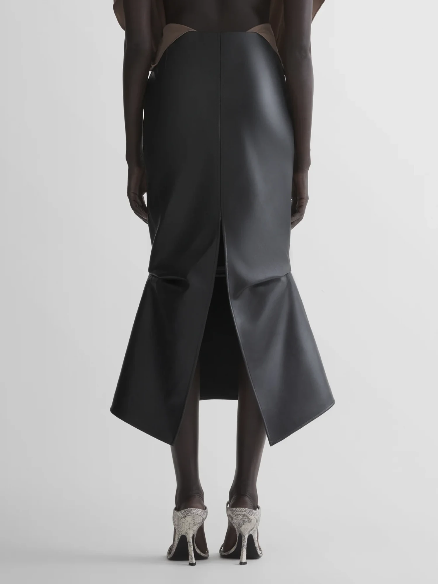 Женская юбка MUGLER Mermaid Leather Black