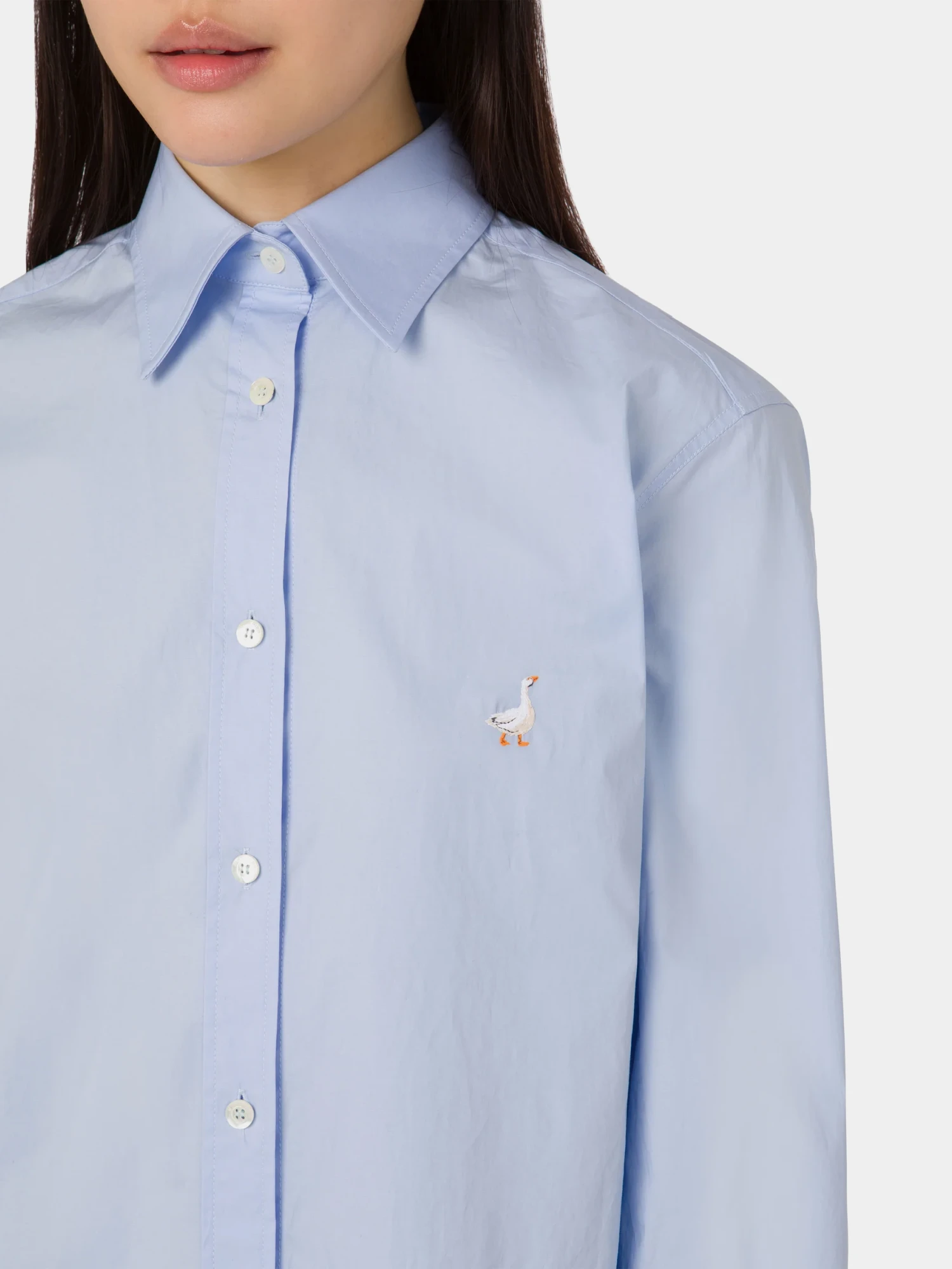 Женская рубашка MOSCHINO Goose Shirt Light Blue